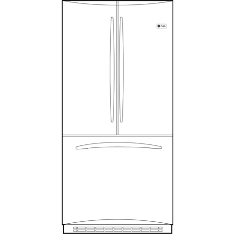 20.9 Cu. Ft. Counter-Depth French-Door Refrigerator with Icemaker PFCF1NFWBB