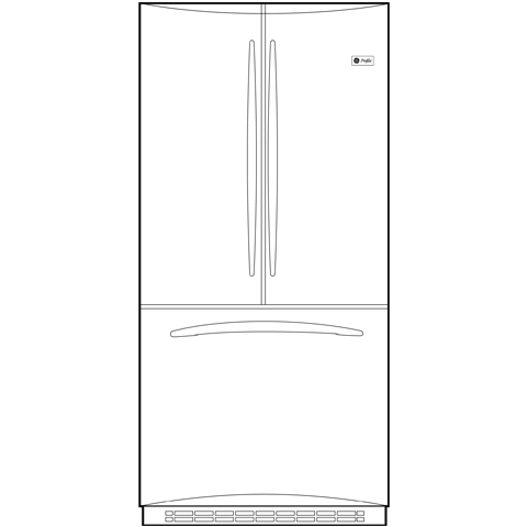 20.7 Cu. Ft. Counter-Depth French-Door Refrigerator with Icemaker PFCF1NFZWW