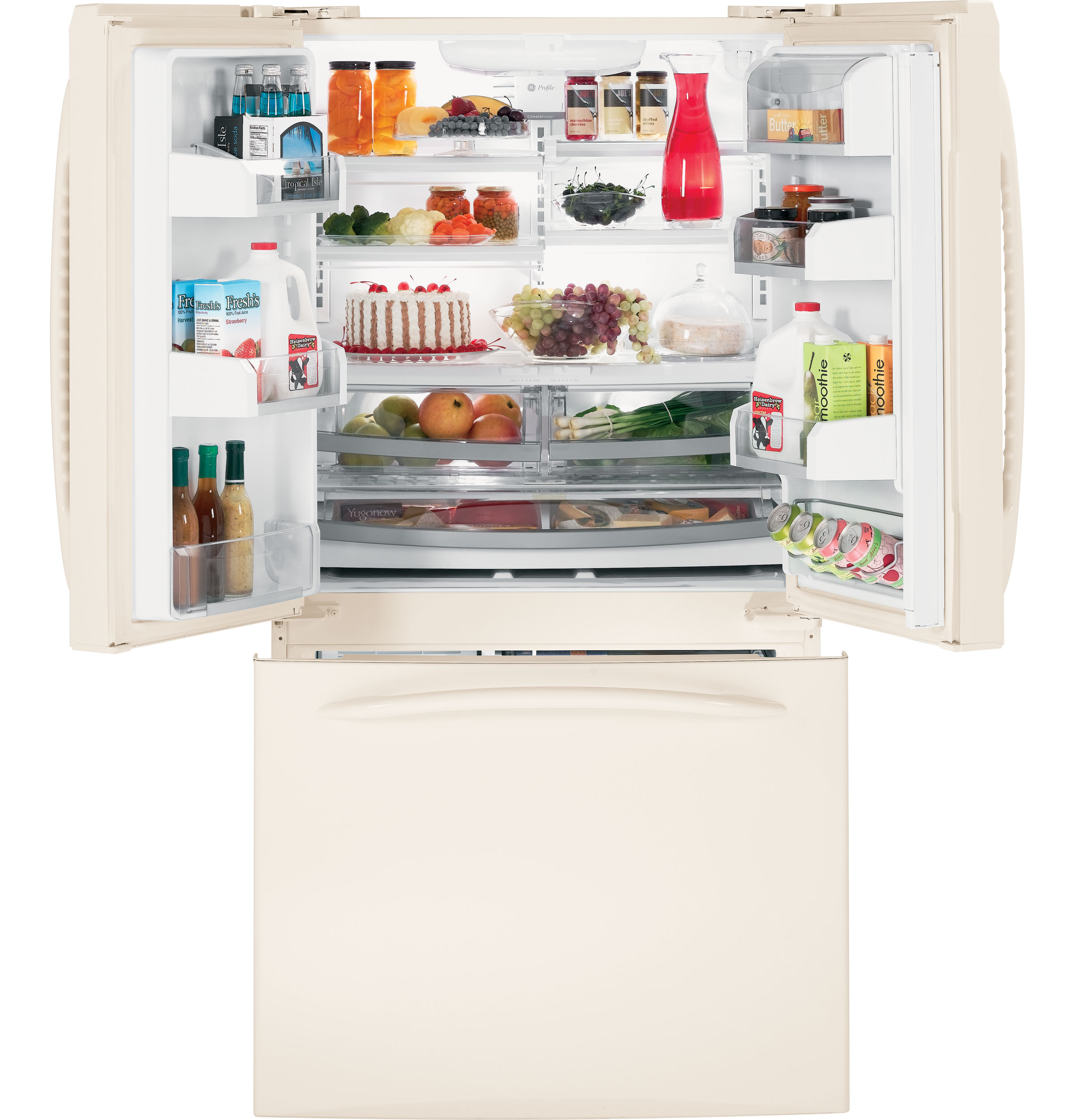 GE Profile 20.8 Cu. Ft. French-Door Refrigerator High Gloss Bisque PFCF1NJXCC Picture 1