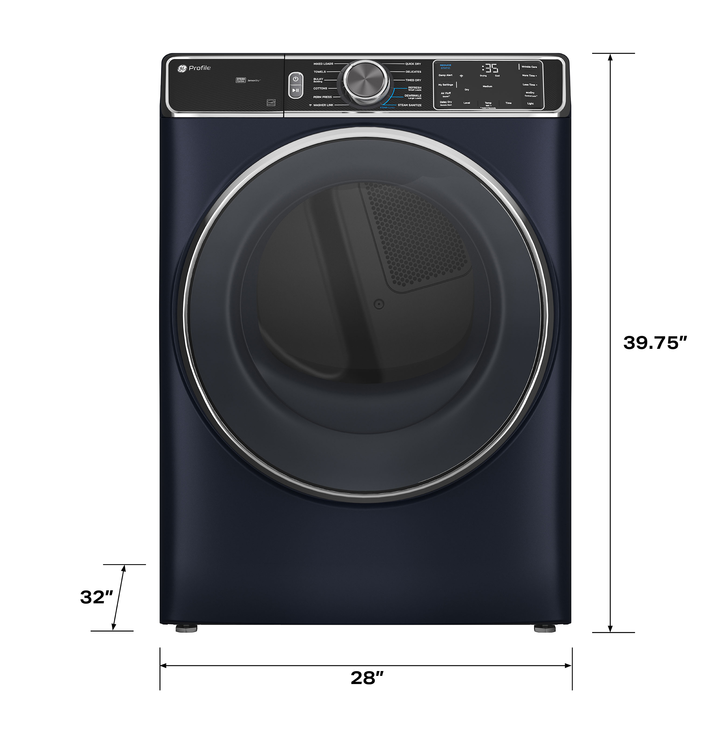 7.8 cu. ft. Capacity Smart Front Load Electric Dryer with Steam and Sanitize Cycle view 23