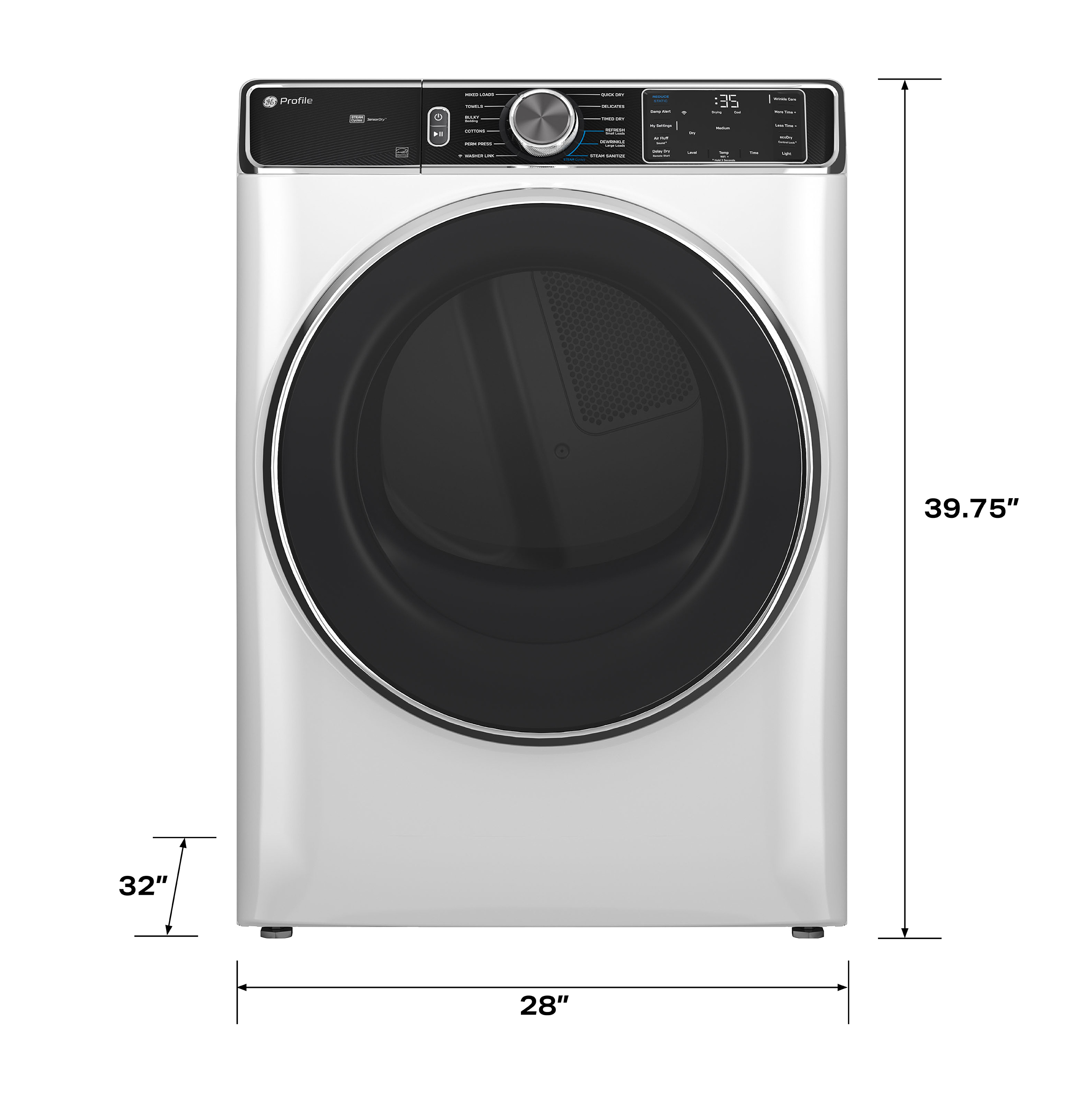 7.8 cu. ft. Capacity Smart Front Load Electric Dryer with Steam and Sanitize Cycle view 23