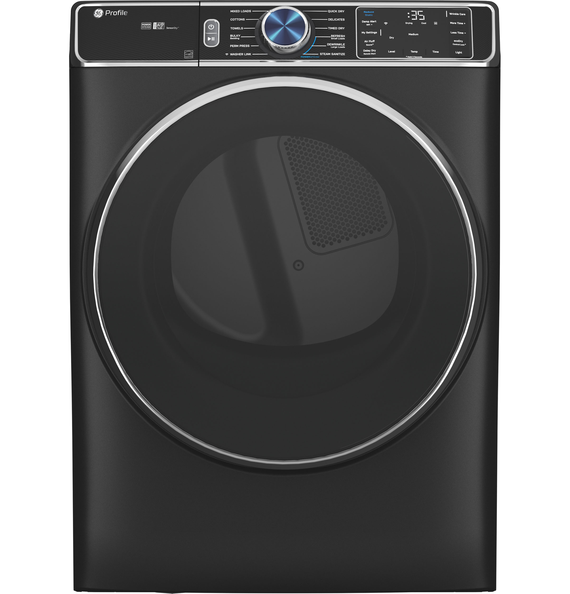 7.8 cu. ft. Capacity Smart Front Load Electric Dryer with Steam and Sanitize Cycle PFD95ESPTDS