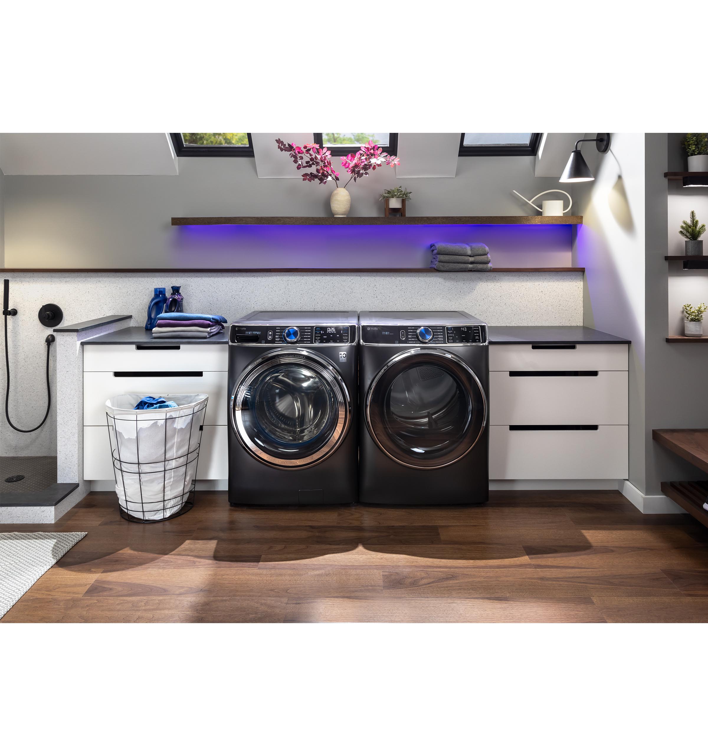 7.8 cu. ft. Capacity Smart Front Load Electric Dryer with Steam and Sanitize Cycle PFD95ESPTDS