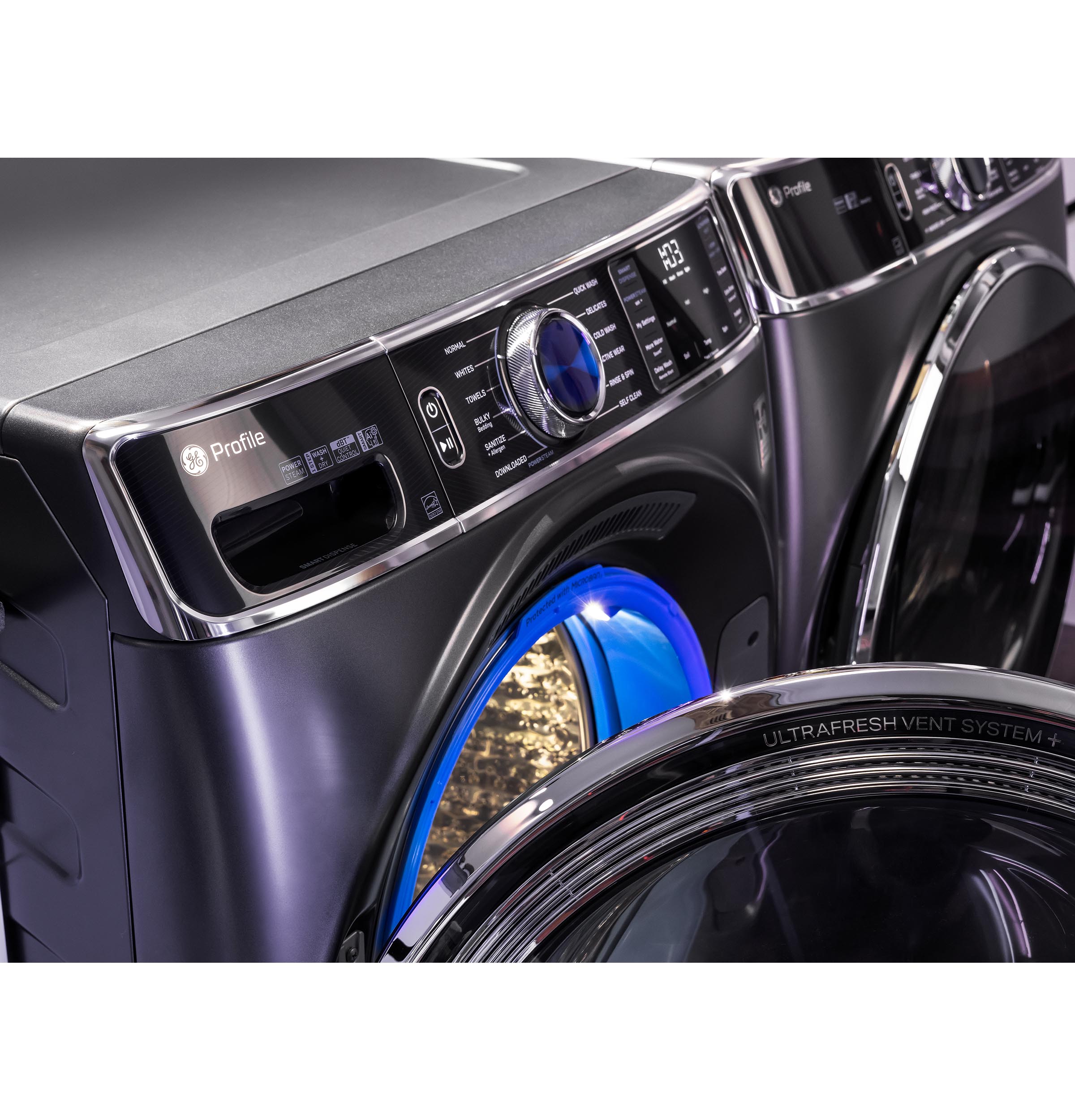 7.8 cu. ft. Capacity Smart Front Load Electric Dryer with Steam and Sanitize Cycle PFD95ESPTDS