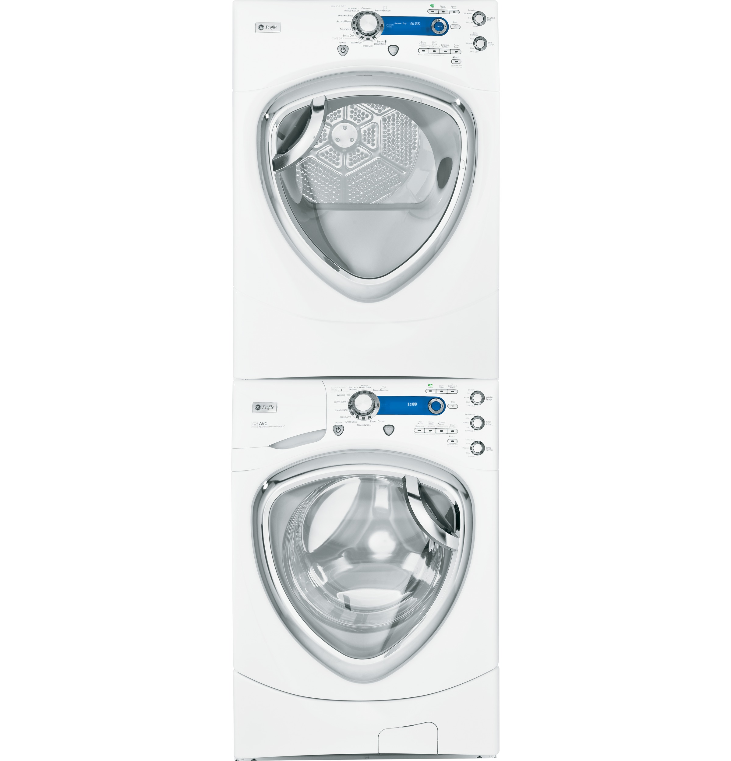 7.5 cu. ft. stainless steel capacity frontload dryer with Steam PFDS450ELWW