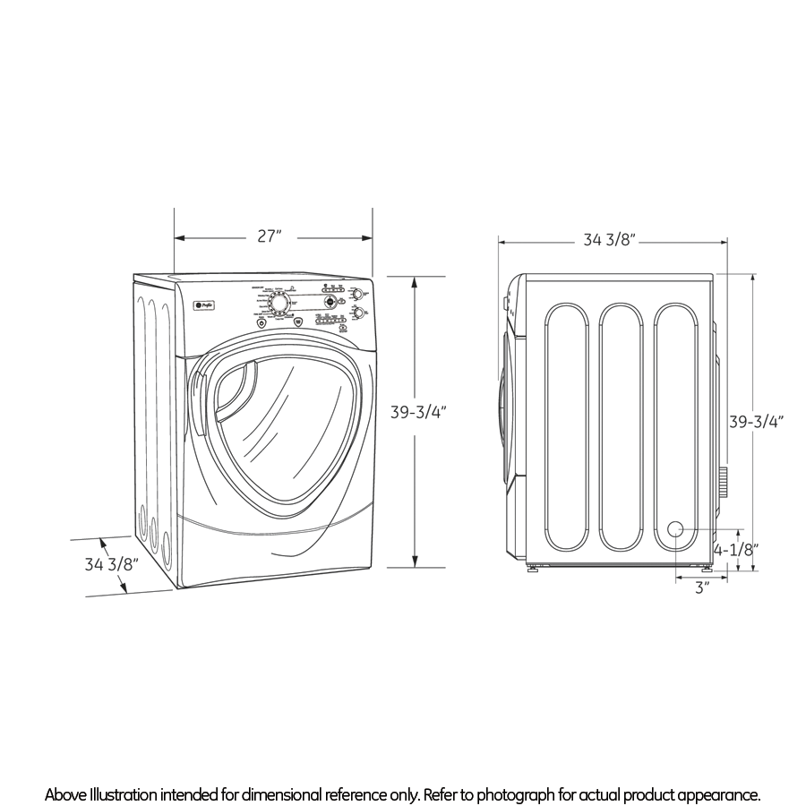 7.5 cu. ft. stainless steel capacity frontload dryer with Steam PFDS455ELMG