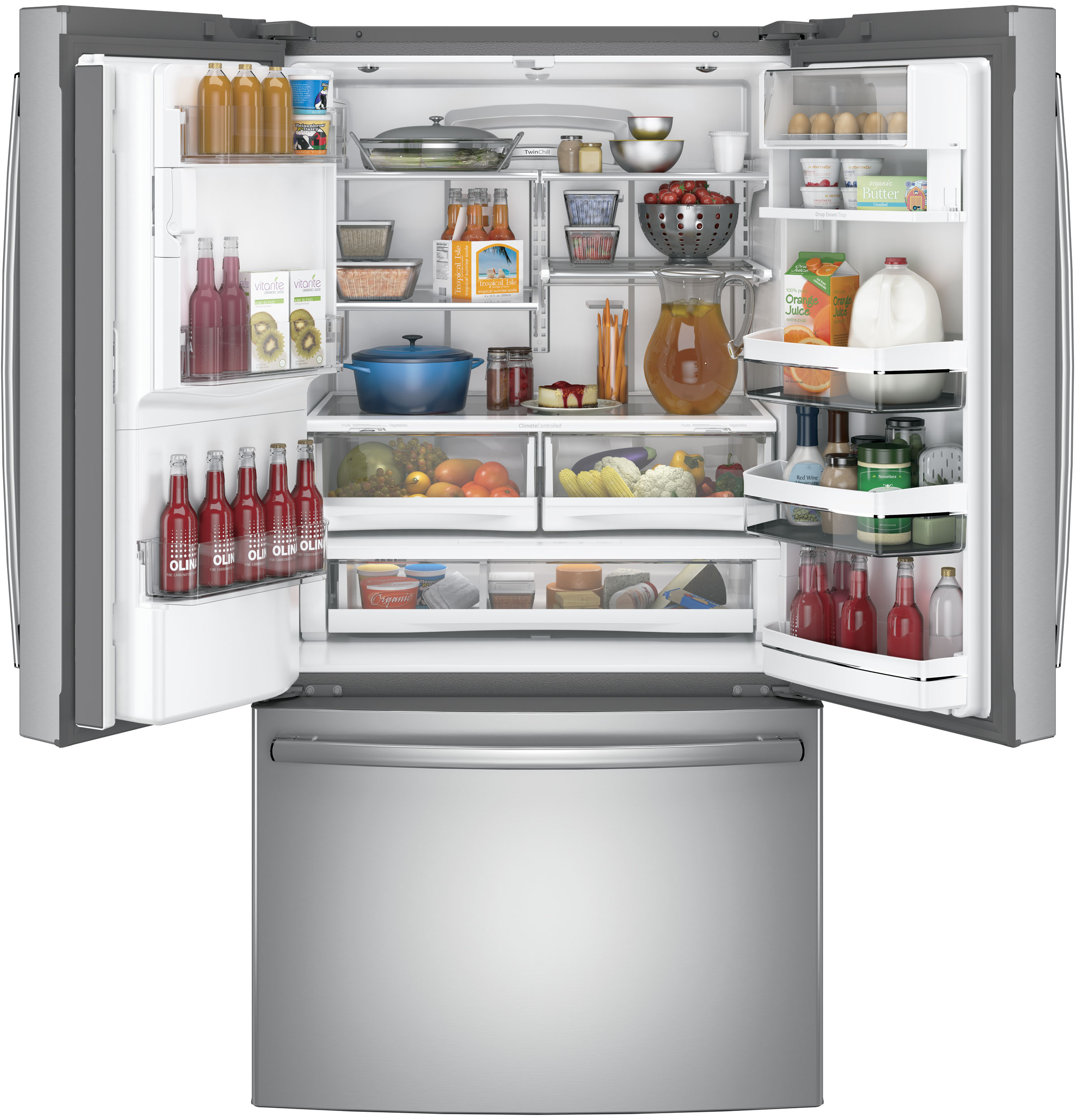 Series 27.7 Cu. Ft. French-Door Refrigerator with Hands-Free AutoFill PFE28KSKSS