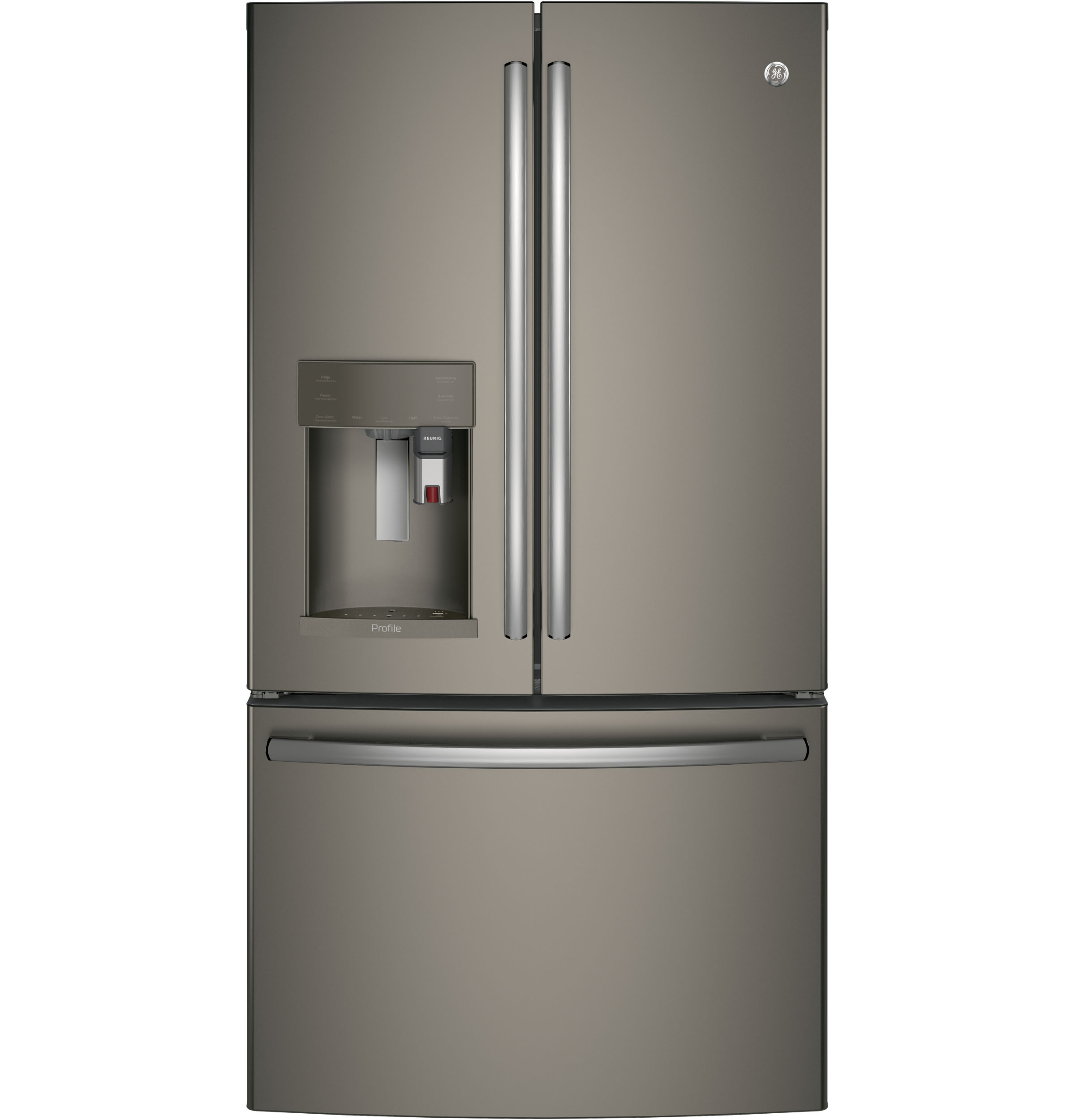 GE Profile Series 27.7 Cu. Ft. French-Door Refrigerator with Keurig K-Cup Brewing System Fingerprint Resistant Slate PFE28PMKES Picture 1