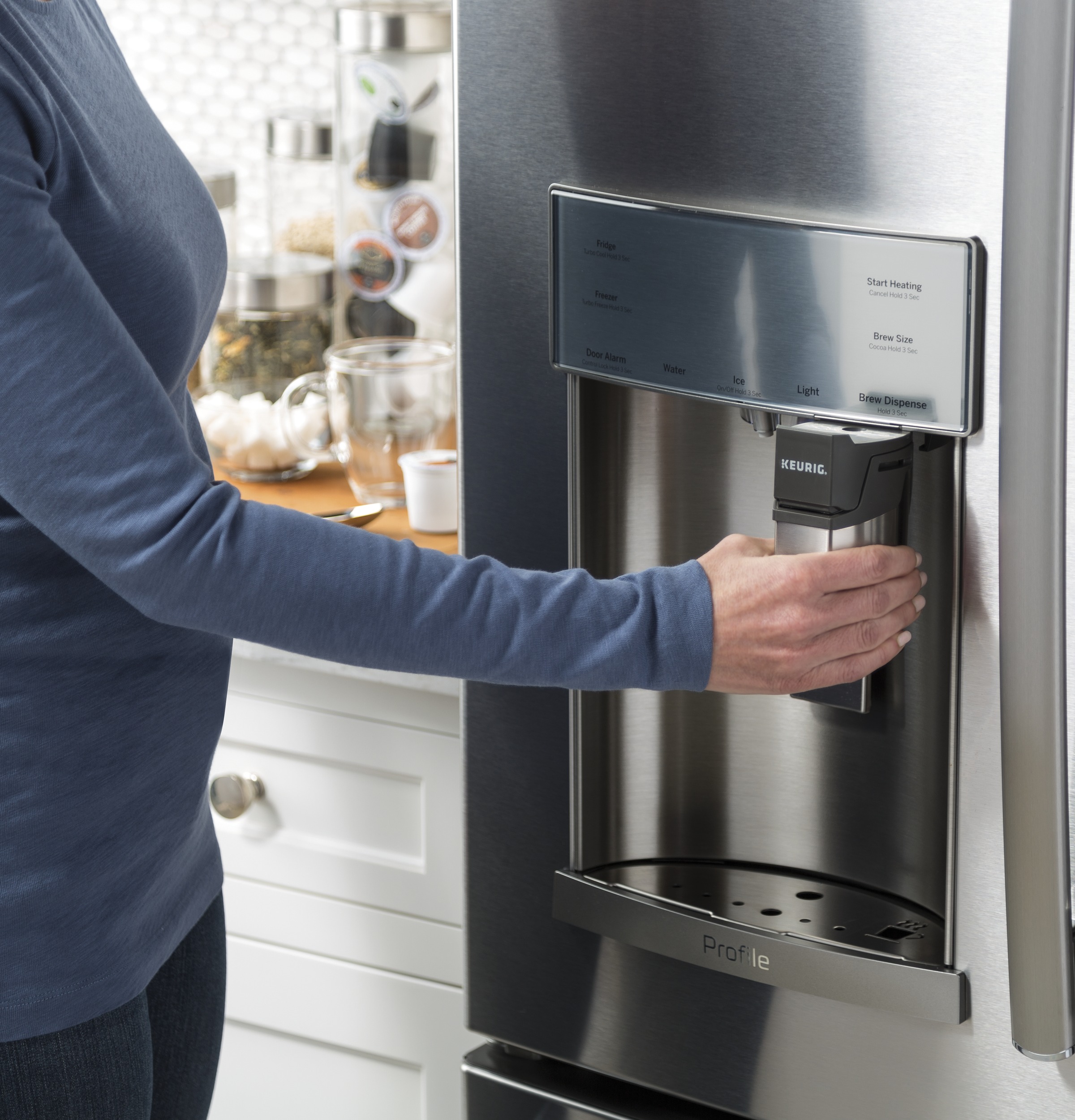 Series 27.7 Cu. Ft. French-Door Refrigerator with Keurig K-Cup Brewing System PFE28PMKES