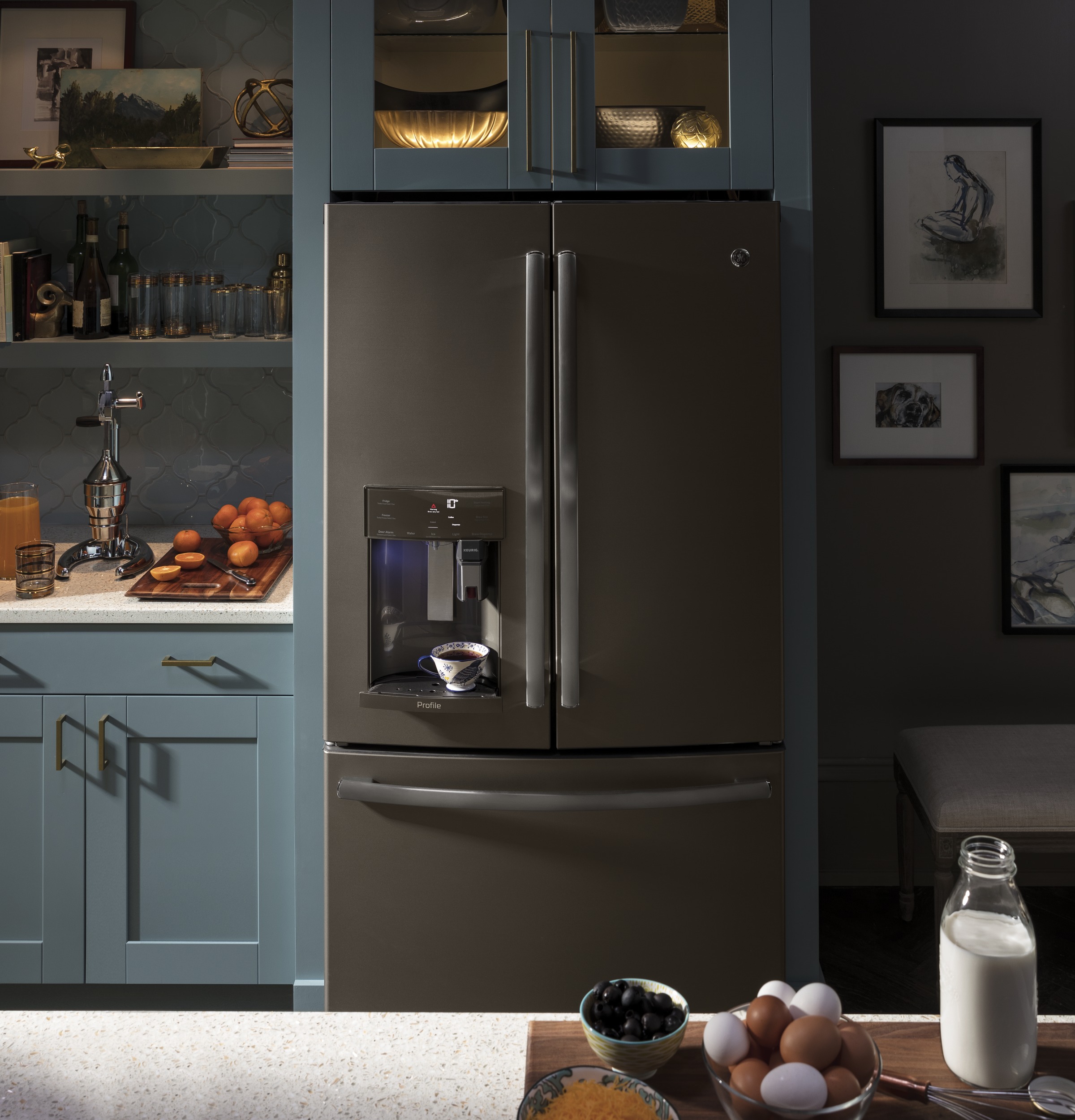 Series 27.7 Cu. Ft. French-Door Refrigerator with Keurig K-Cup Brewing System PFE28PMKES