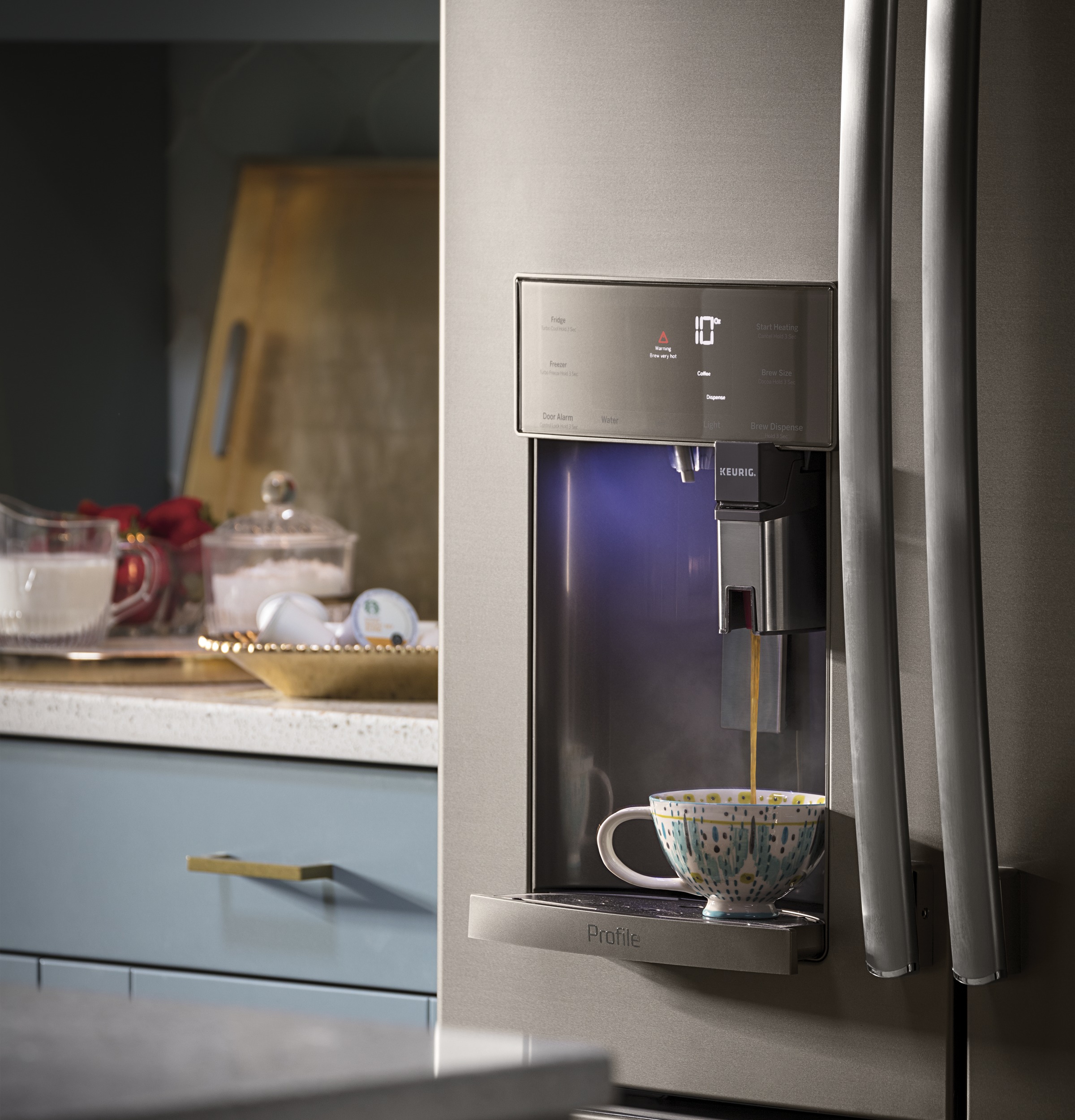 Series 27.7 Cu. Ft. French-Door Refrigerator with Keurig K-Cup Brewing System PFE28PMKES