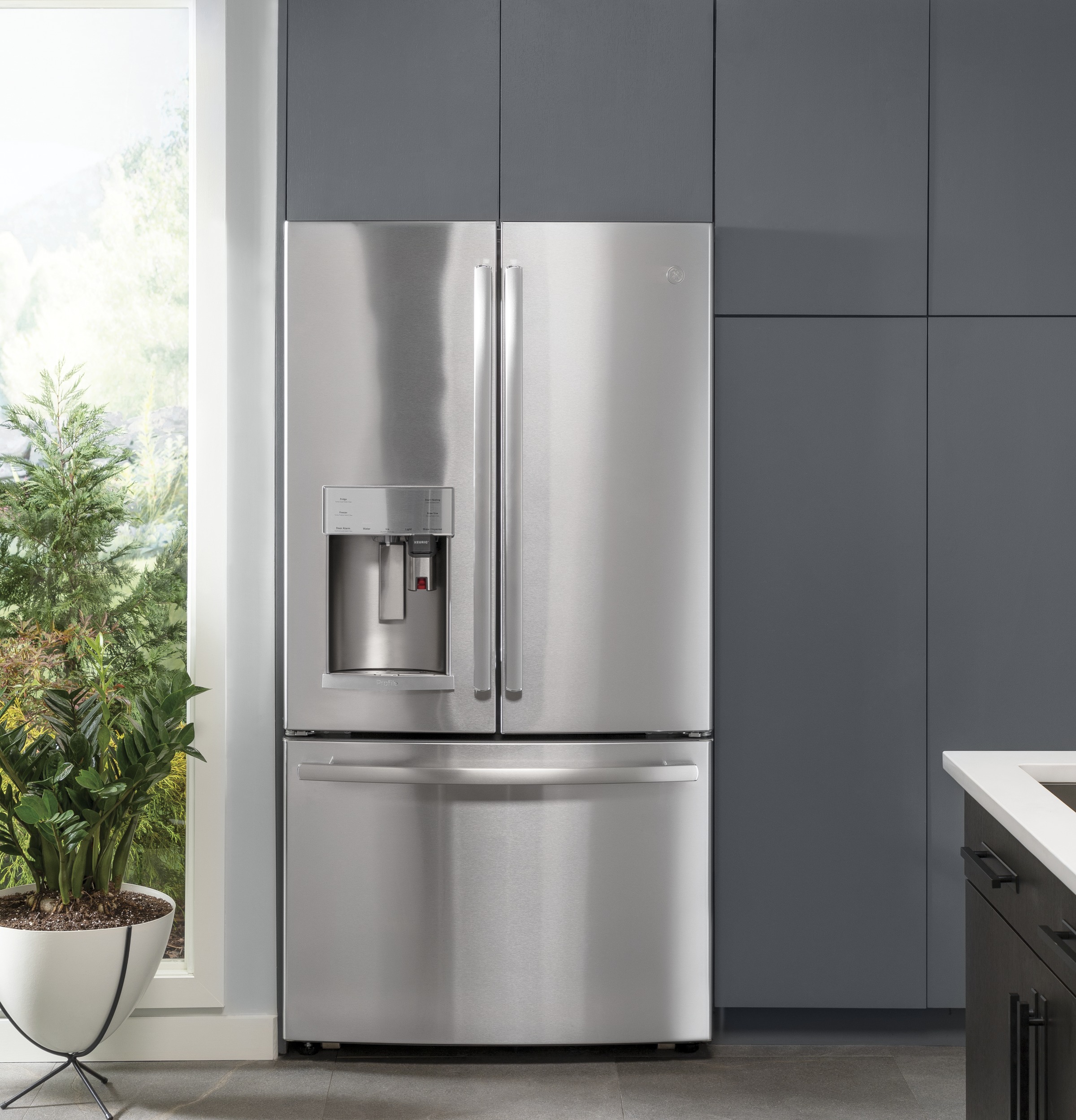 Series 27.7 Cu. Ft. Smart French-Door Refrigerator with Keurig K-Cup Brewing System PFE28PSKSS