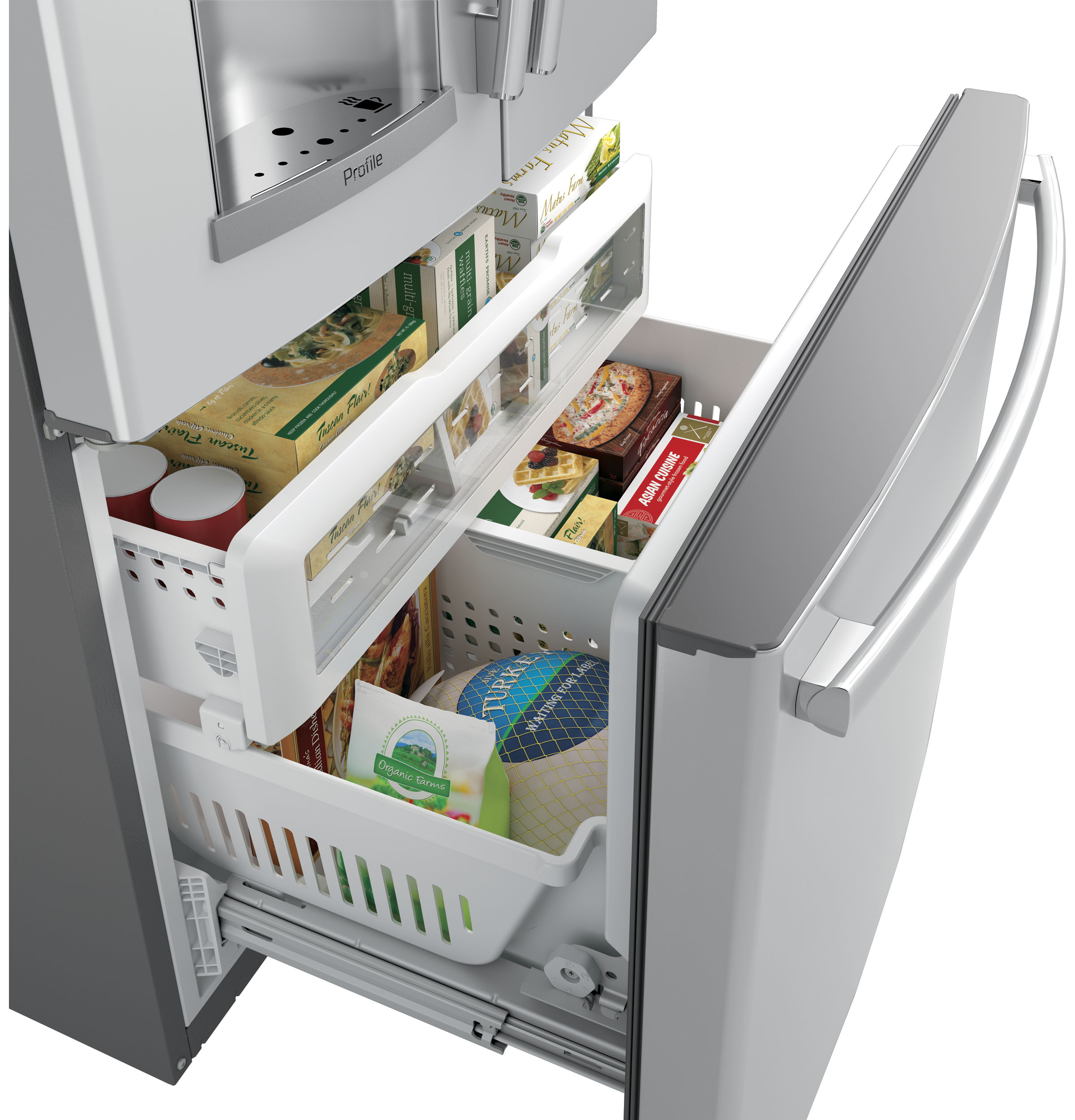 Series 27.7 Cu. Ft. Smart French-Door Refrigerator with Keurig K-Cup Brewing System PFE28PSKSS