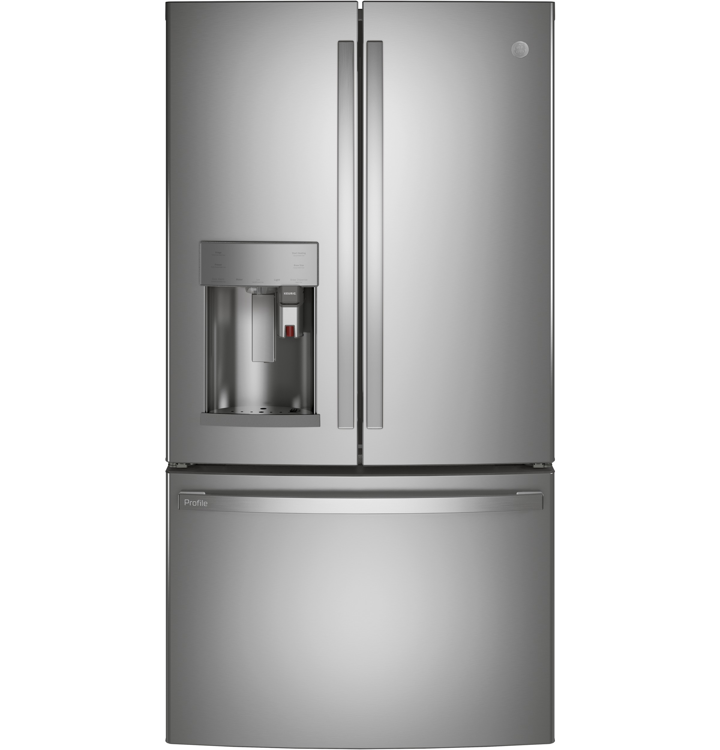 Series 27.7 Cu. Ft. Smart Fingerprint Resistant French-Door Refrigerator with Keurig K-Cup Brewing System PFE28PYNFS