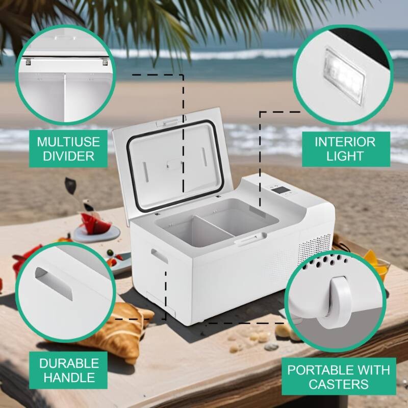 Rolling Fridge-Freezer Portable Casters Retractable Handle 0.7cf 12/110V PFF07, product image 2 of 19