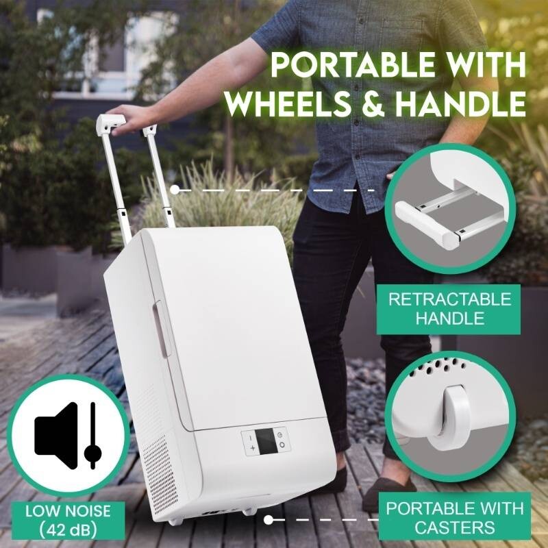 Rolling Fridge-Freezer Portable Casters Retractable Handle 0.7cf 12/110V PFF07, product image 3 of 19