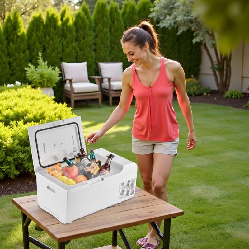 Rolling Fridge-Freezer Portable Casters Retractable Handle 0.7cf 12/110V PFF07, product image 5 of 19