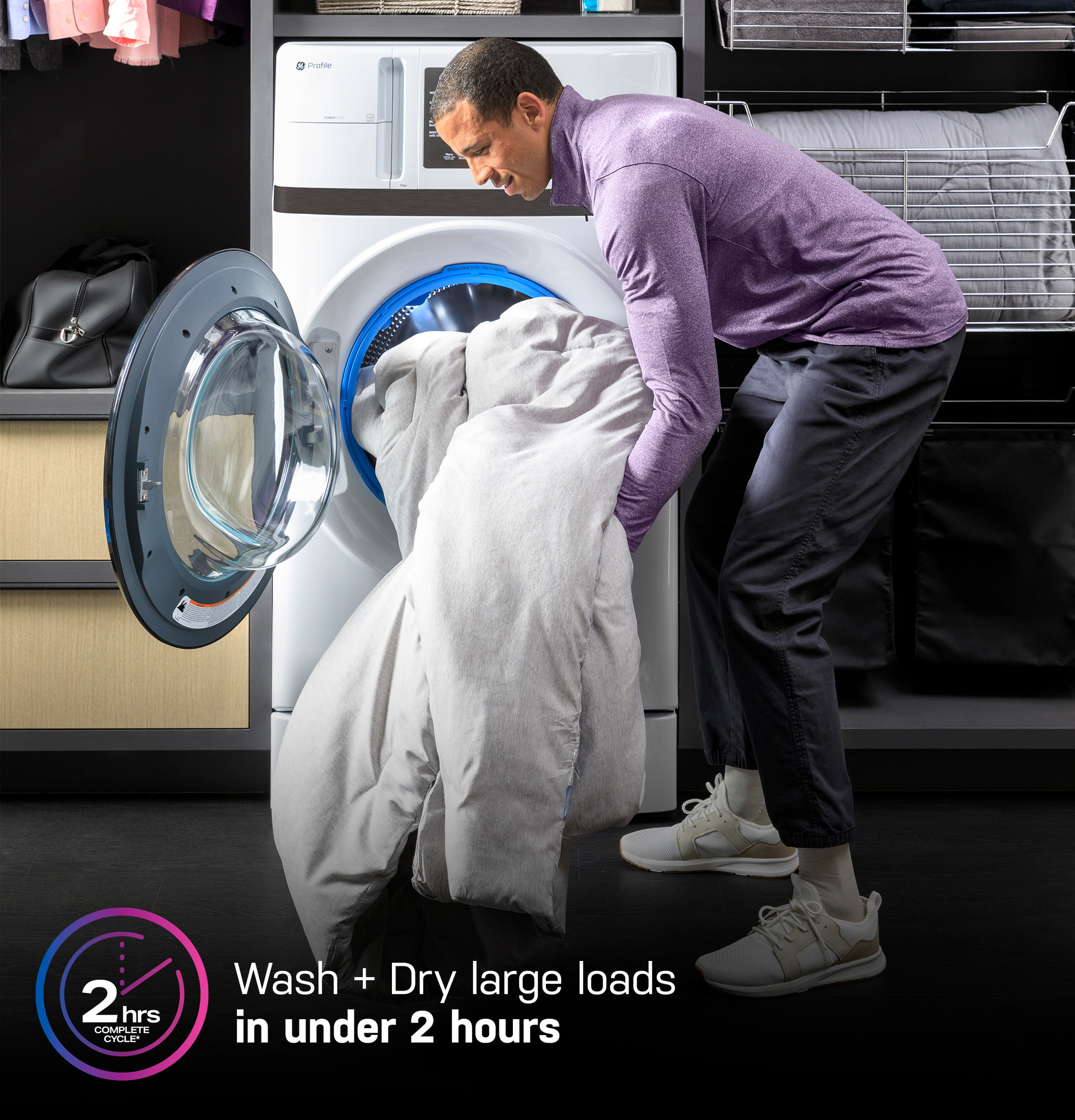 4.6 cu. ft. Capacity UltraFast Combo with Ventless Inverter Heat Pump Technology Washer/Dryer PFQ83HSHWWW