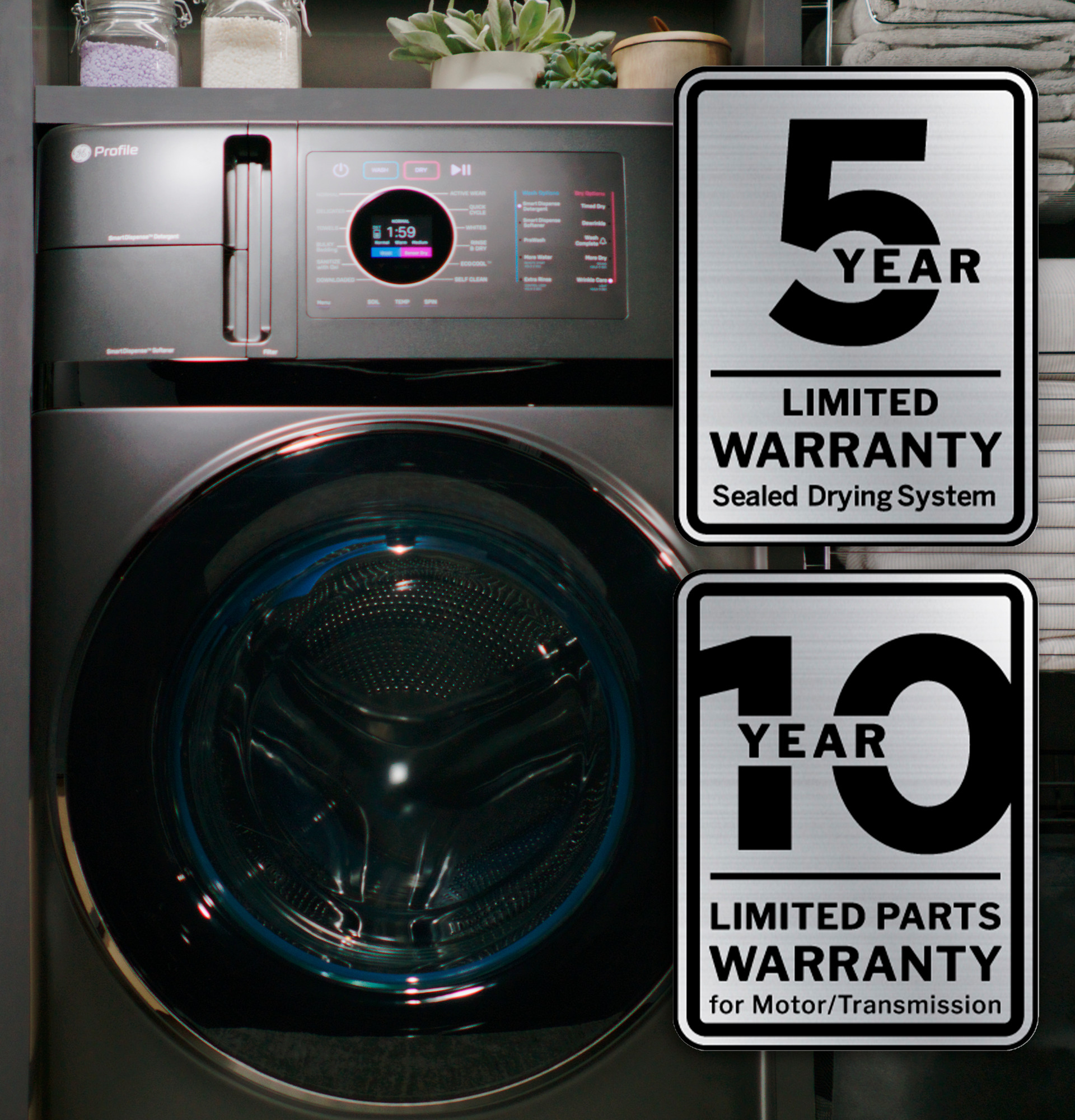 4.6 cu. ft. Capacity UltraFast Combo with Ventless Inverter Heat Pump Technology Washer/Dryer PFQ83HSHWWW