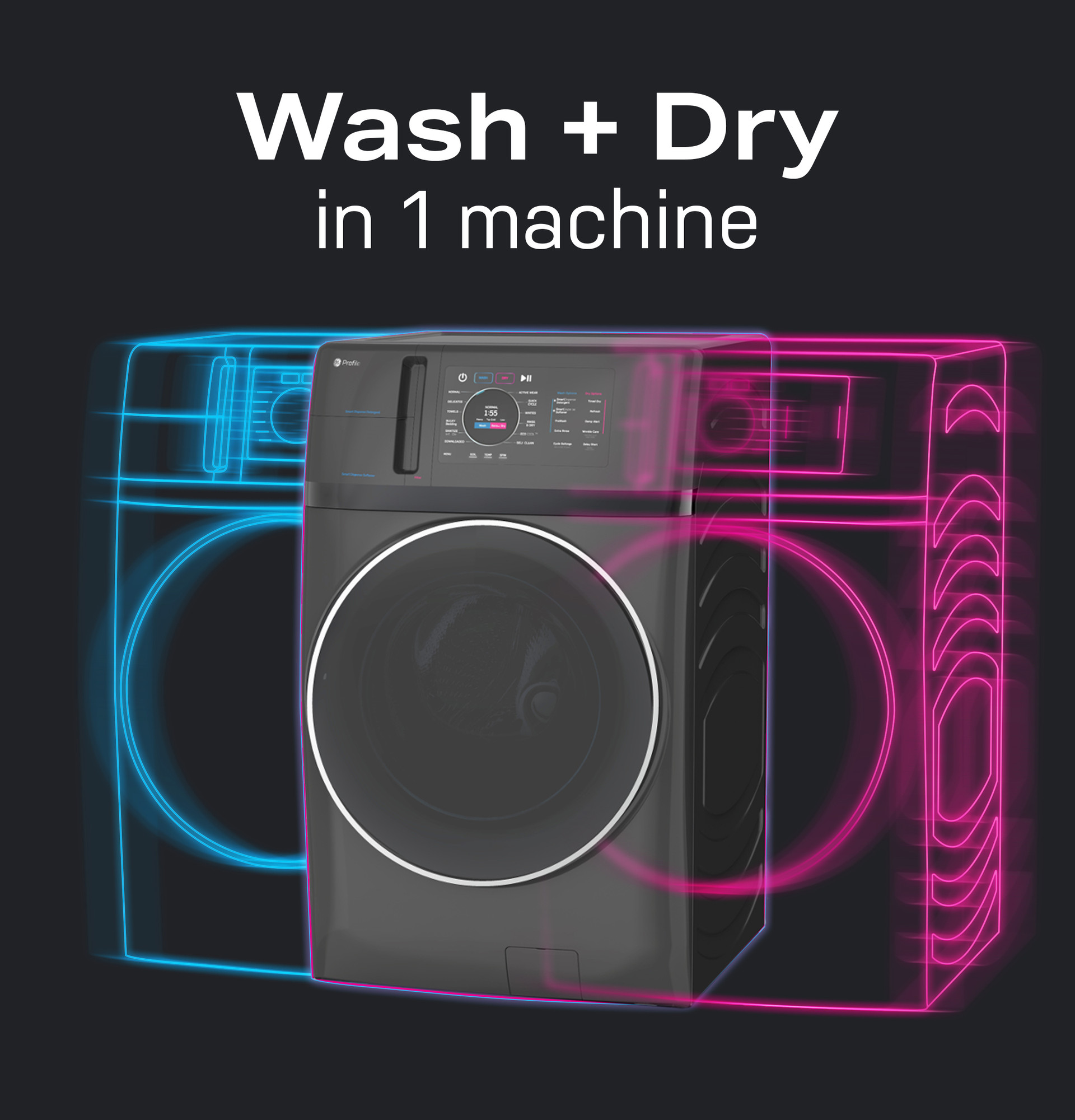 4.6 cu. ft. Capacity UltraFast Combo with Ventless Inverter Heat Pump Technology Washer/Dryer PFQ83HSHWWW