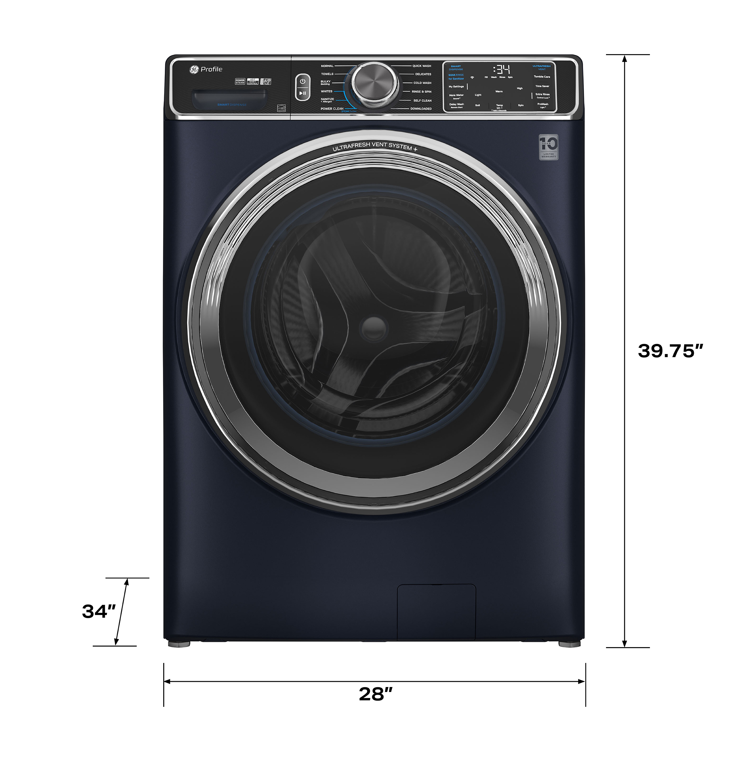 5.3 cu. ft. Capacity Smart Front Load Washer with UltraFresh Vent System+ with OdorBlock view 3