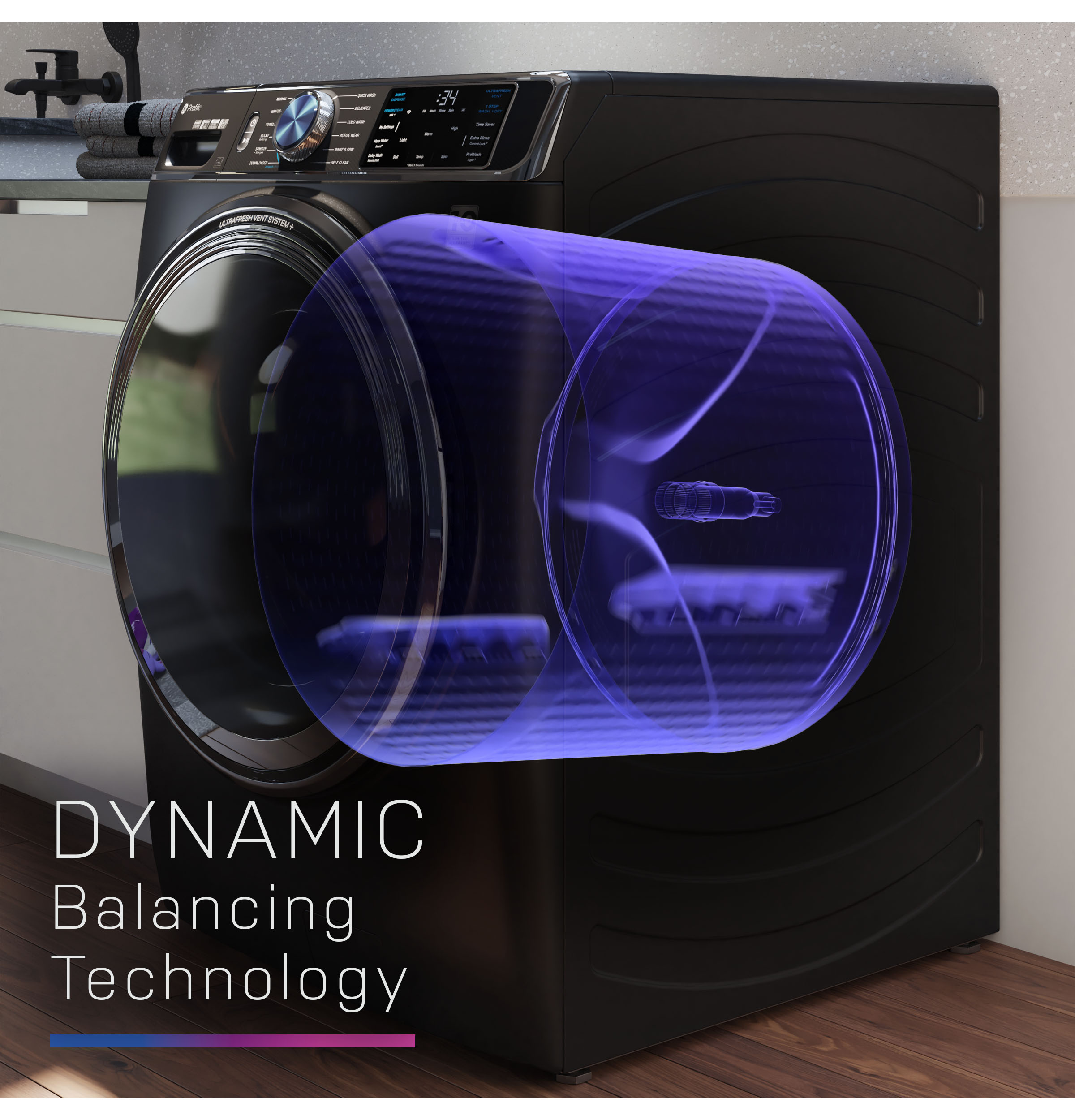 5.3 cu. ft. Capacity Smart Front Load Washer with UltraFresh Vent System+ with OdorBlock view 16
