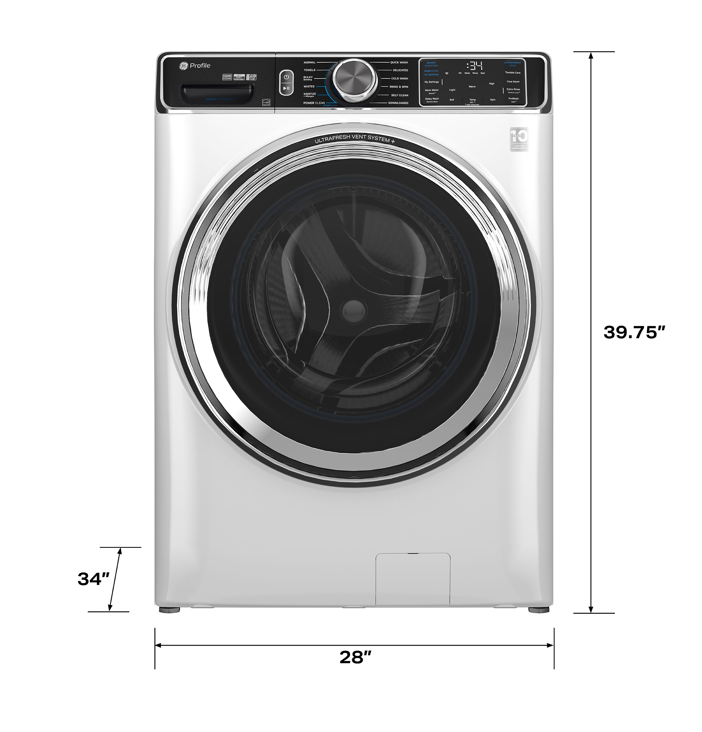 5.3 cu. ft. Capacity Smart Front Load Washer with UltraFresh Vent System+ with OdorBlock view 3