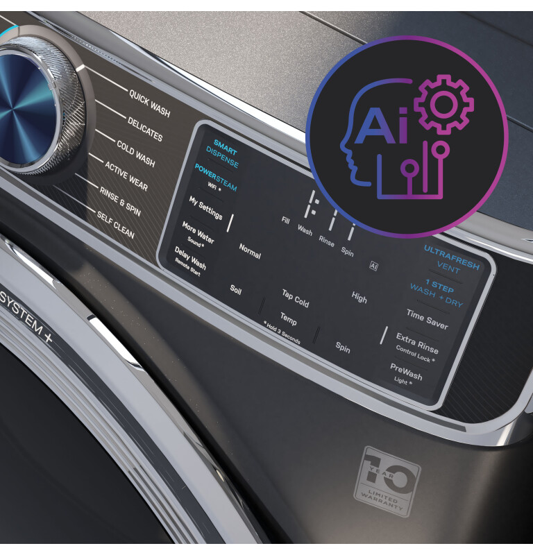 5.3 cu. ft. Capacity Smart Front Load Steam Washer with Adaptive SmartDispense UltraFresh Vent System Plus PFW950SPTDS