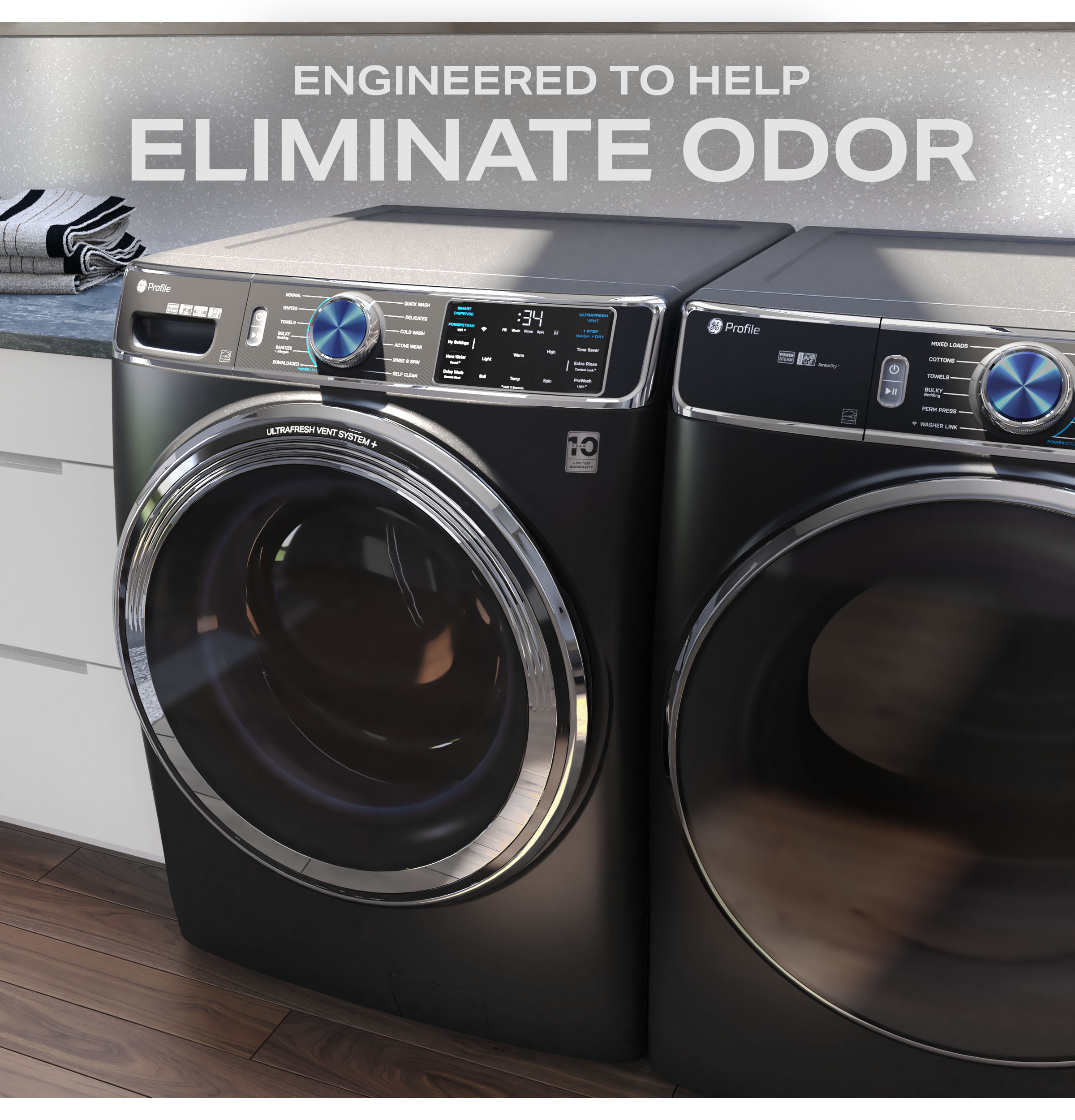 5.5 cu. ft. Capacity Smart Front Load Steam Washer with UltraFresh Vent System+ and Smart Wash & Smart Rinse view 10