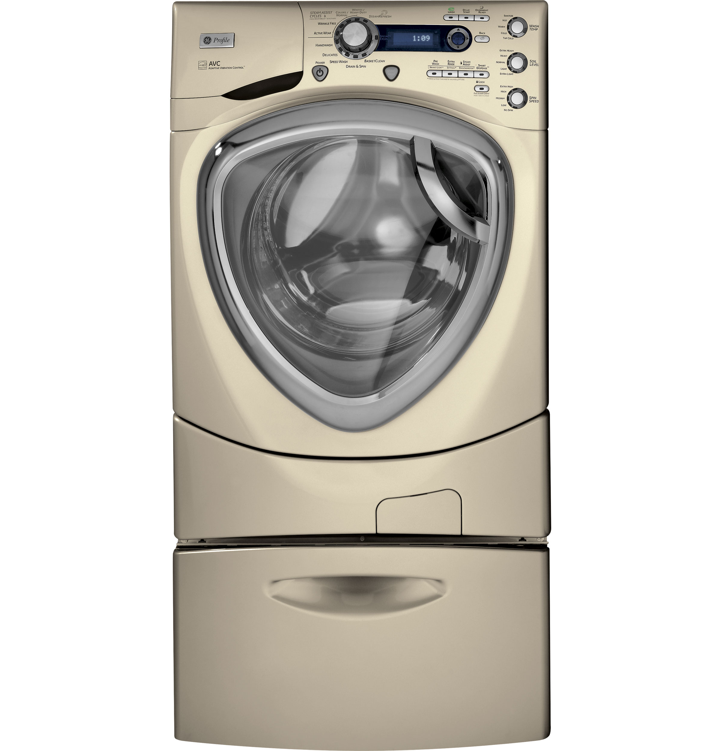 4.3 DOE cu. ft. stainless steel capacity frontload washer with Steam PFWS4605LMG