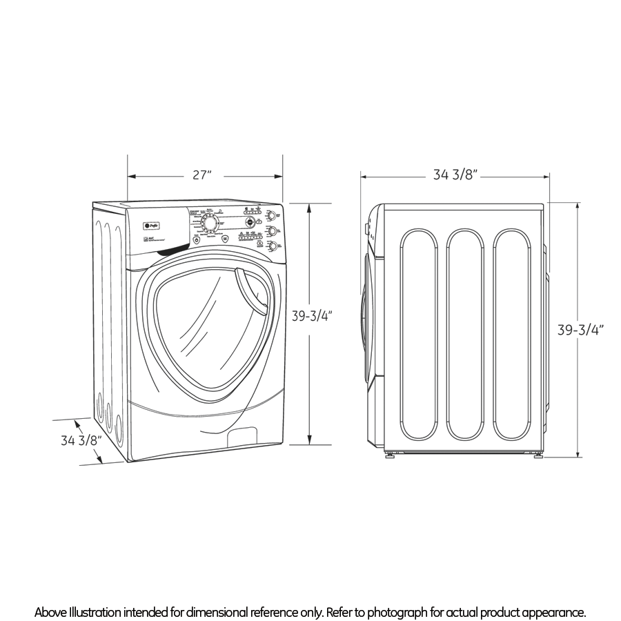 4.3 DOE cu. ft. stainless steel capacity frontload washer with Steam PFWS4605LMG
