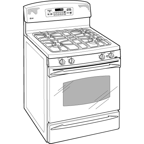 Free-Standing Self-Clean Gas Range PGB900DEMCC, product image 3 of 4