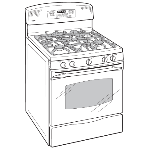 Free-Standing Self-Clean Gas Range PGB900DETWW, product image 3 of 3