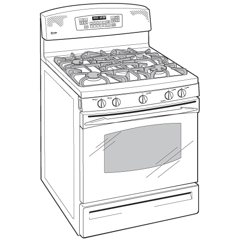 30" Free-Standing Self Clean Gas Range PGB910DETCC, product image 2 of 3