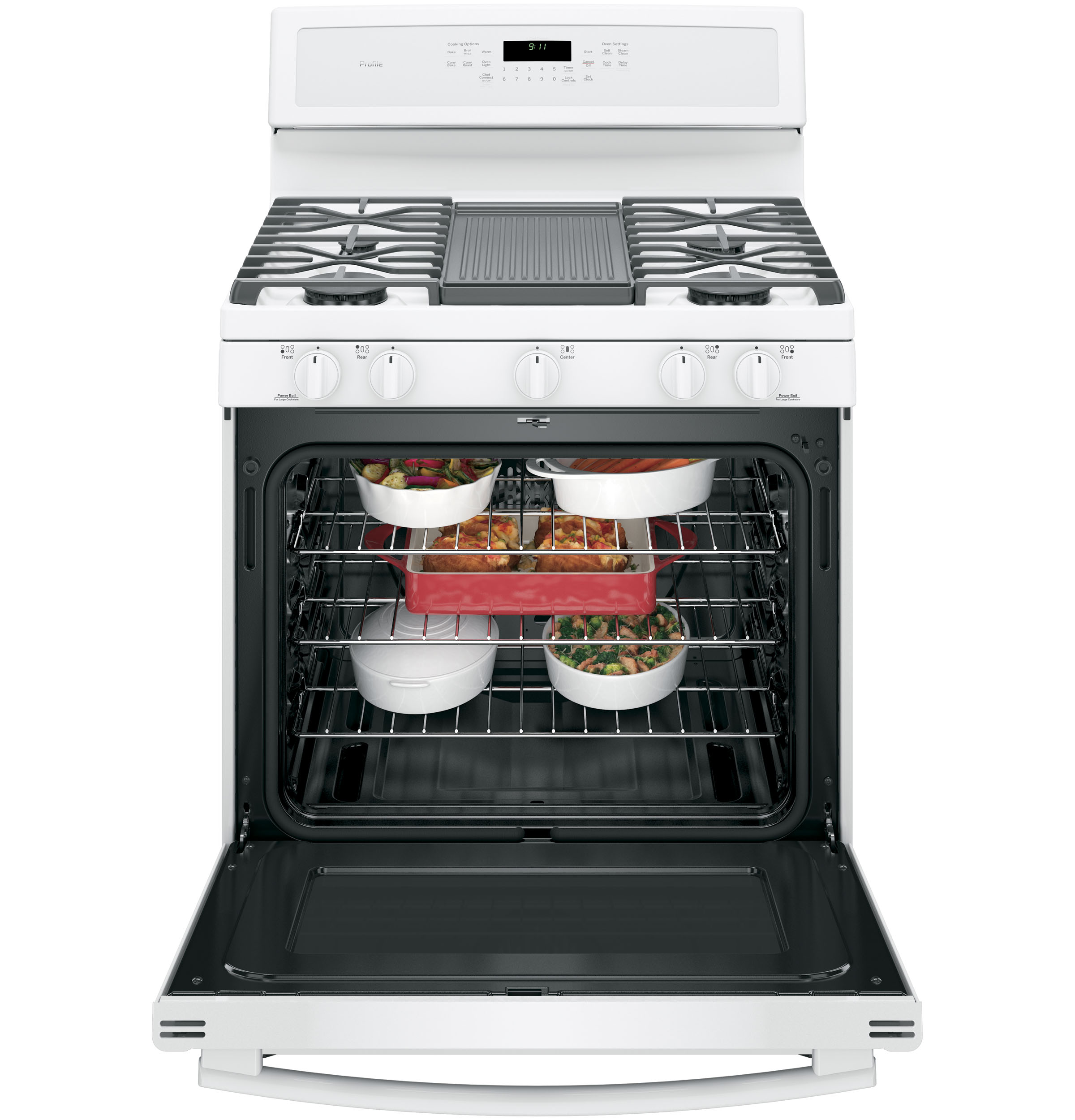 Series 30" Free-Standing Gas Convection Range PGB911DEJWW, product image 16 of 23