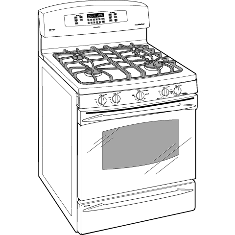 30" Free-Standing Double Oven Range PGB928TEMWW, product image 2 of 3