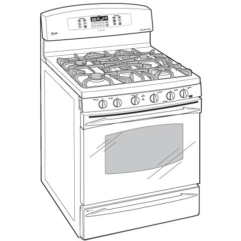 30" Free-Standing Self Clean Gas Range with Baking Drawer PGB930DETBB, product image 2 of 3