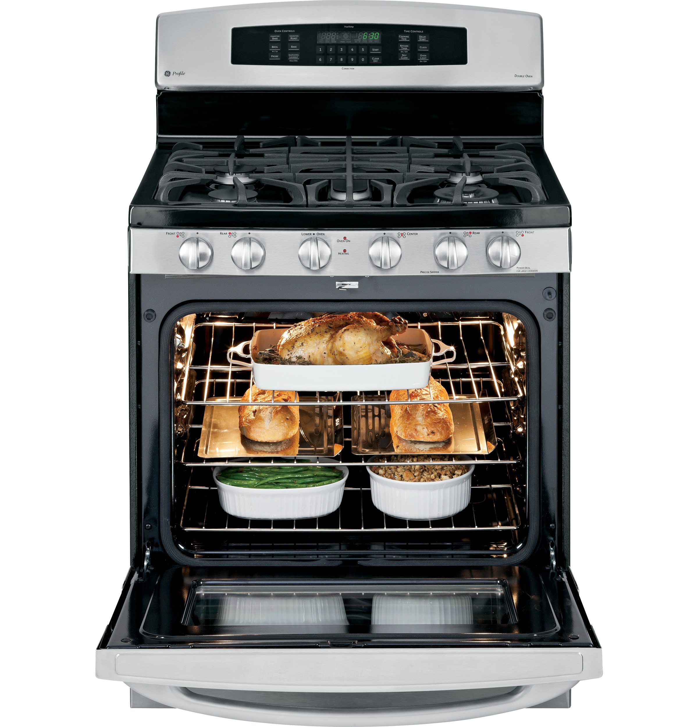 30" Free-Standing Self Clean Gas Range with Baking Drawer PGB930SETSS, product image 4 of 8