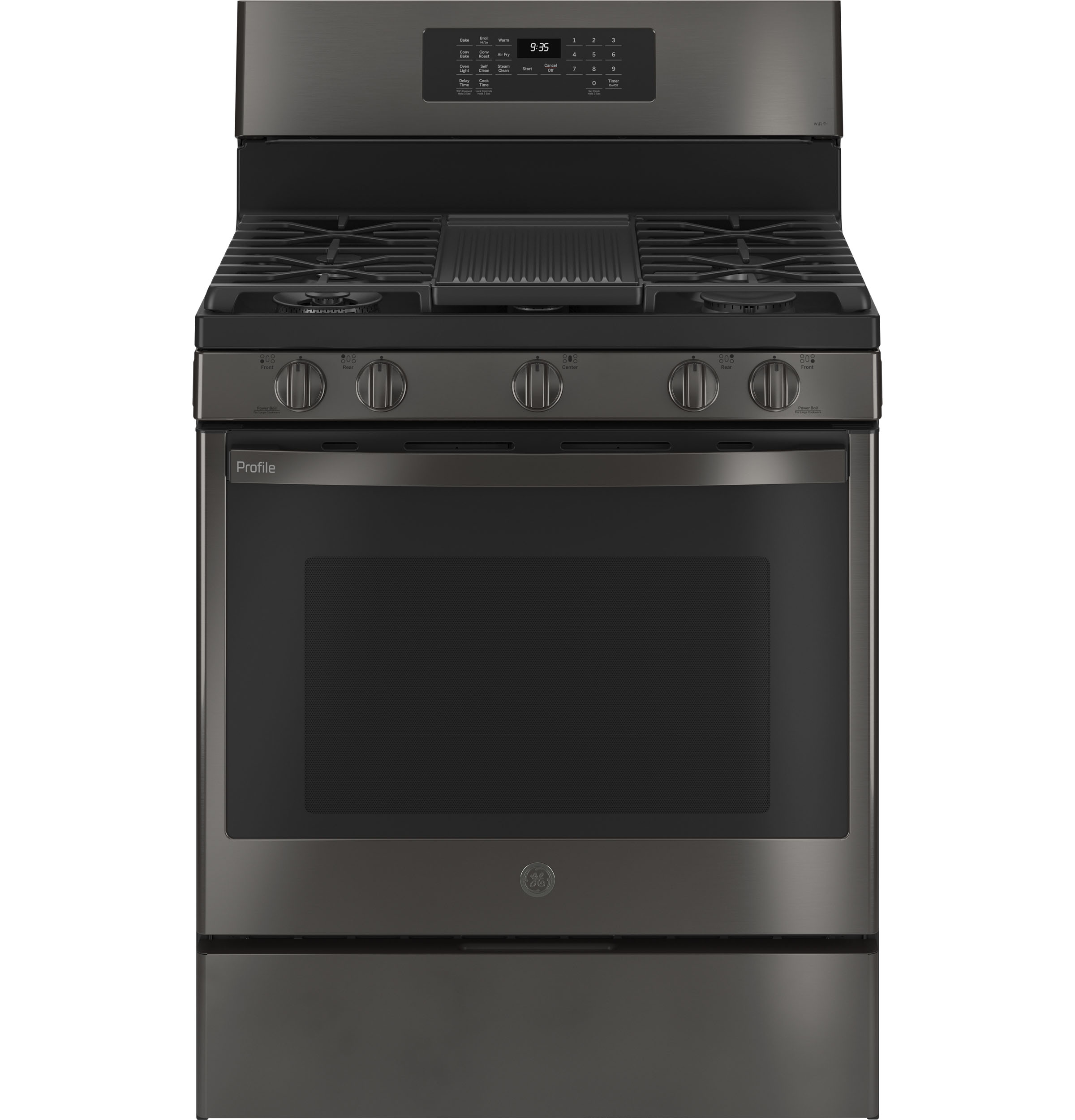 Smart 30" Free-Standing Self Clean Gas Range with No Preheat Air Fry PGB935BPTS