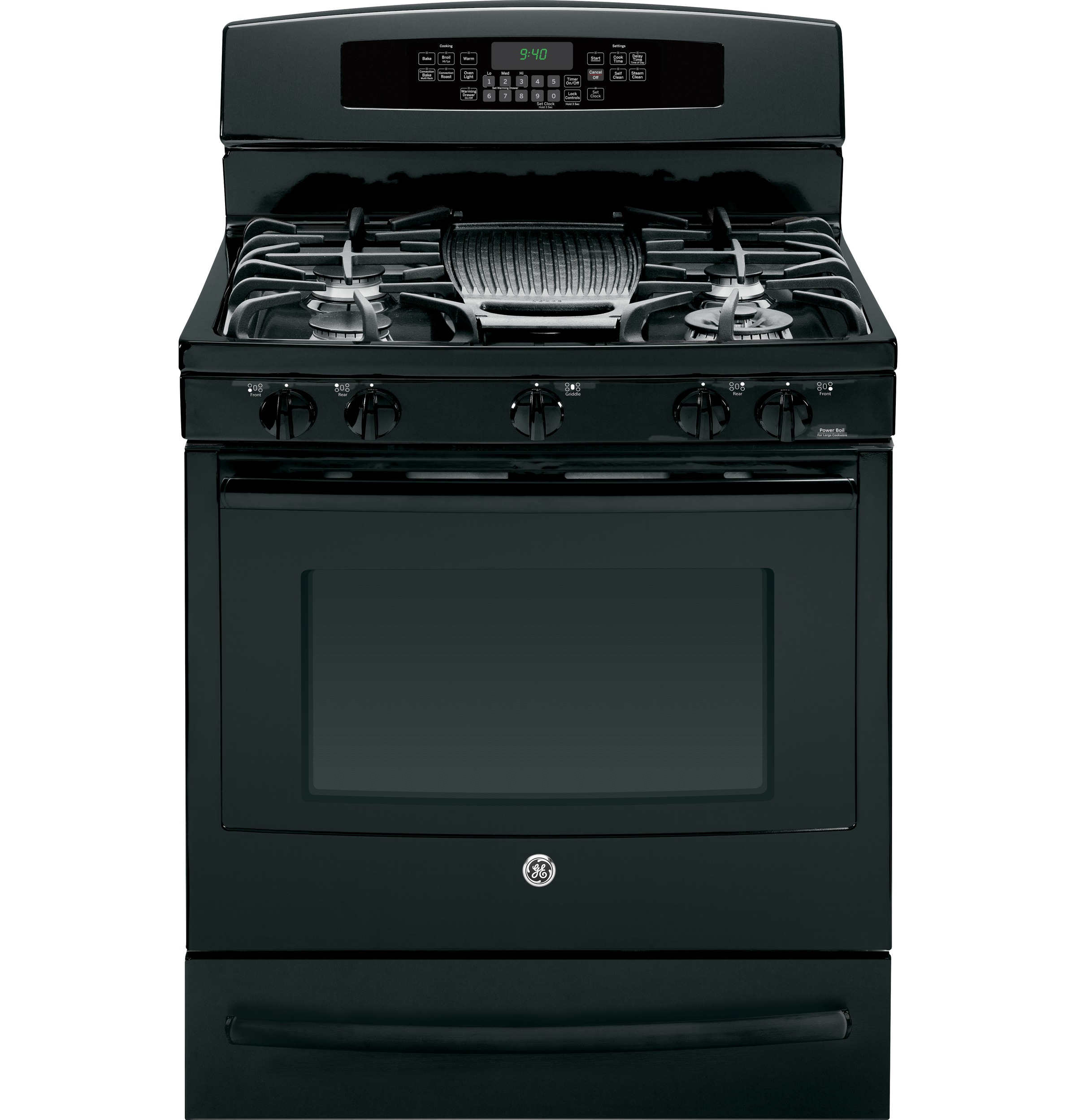 Series 30" Free-Standing Self Clean Gas Range with Warming Drawer PGB940DEFBB, product image 2 of 13