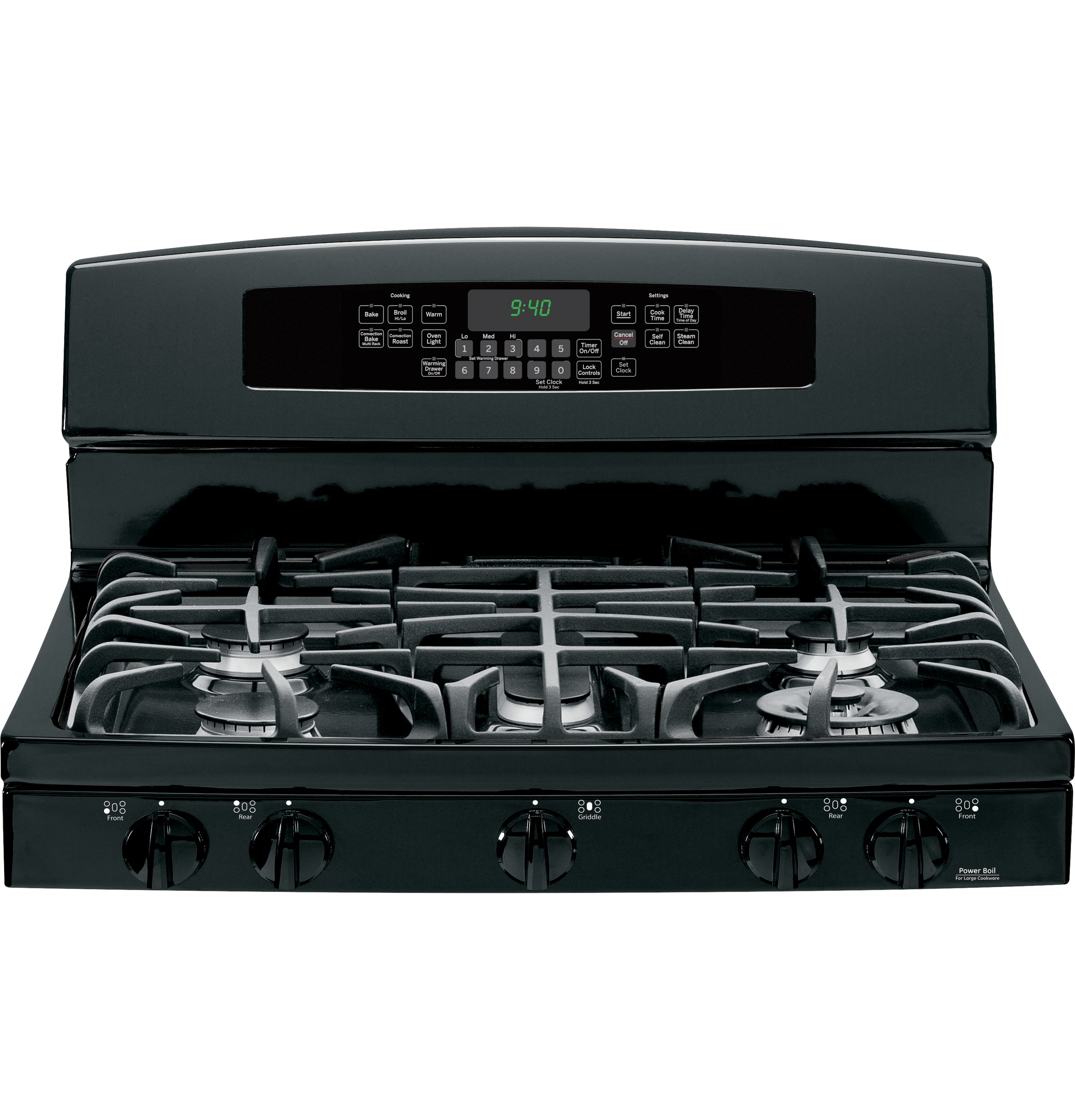 Series 30" Free-Standing Self Clean Gas Range with Warming Drawer PGB940DEFBB, product image 4 of 13