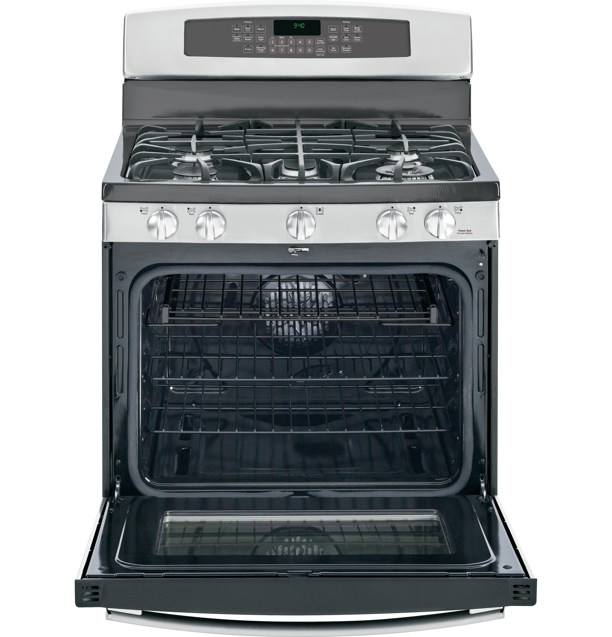 Series 30" Free-Standing Self Clean Gas Range with Warming Drawer PGB940SEHSS, product image 3 of 16