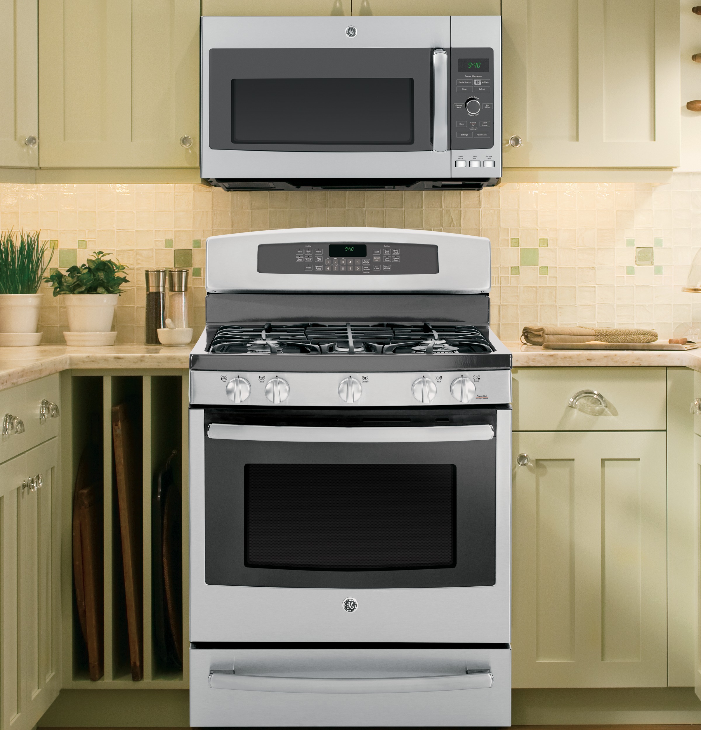 Series 30" Free-Standing Self Clean Gas Range with Warming Drawer PGB940SEHSS, product image 14 of 16