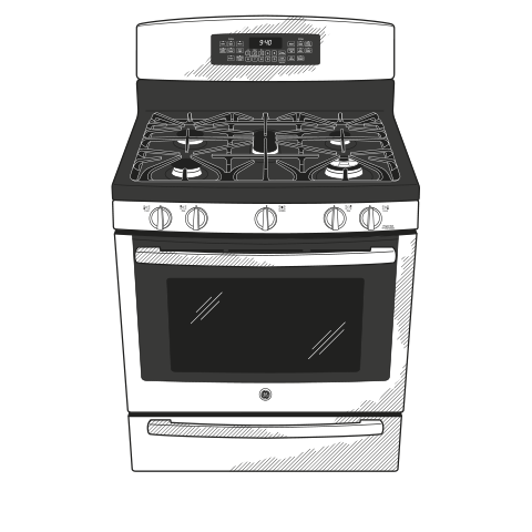 Series 30" Free-Standing Self Clean Gas Range with Warming Drawer PGB940SEHSS, product image 16 of 16