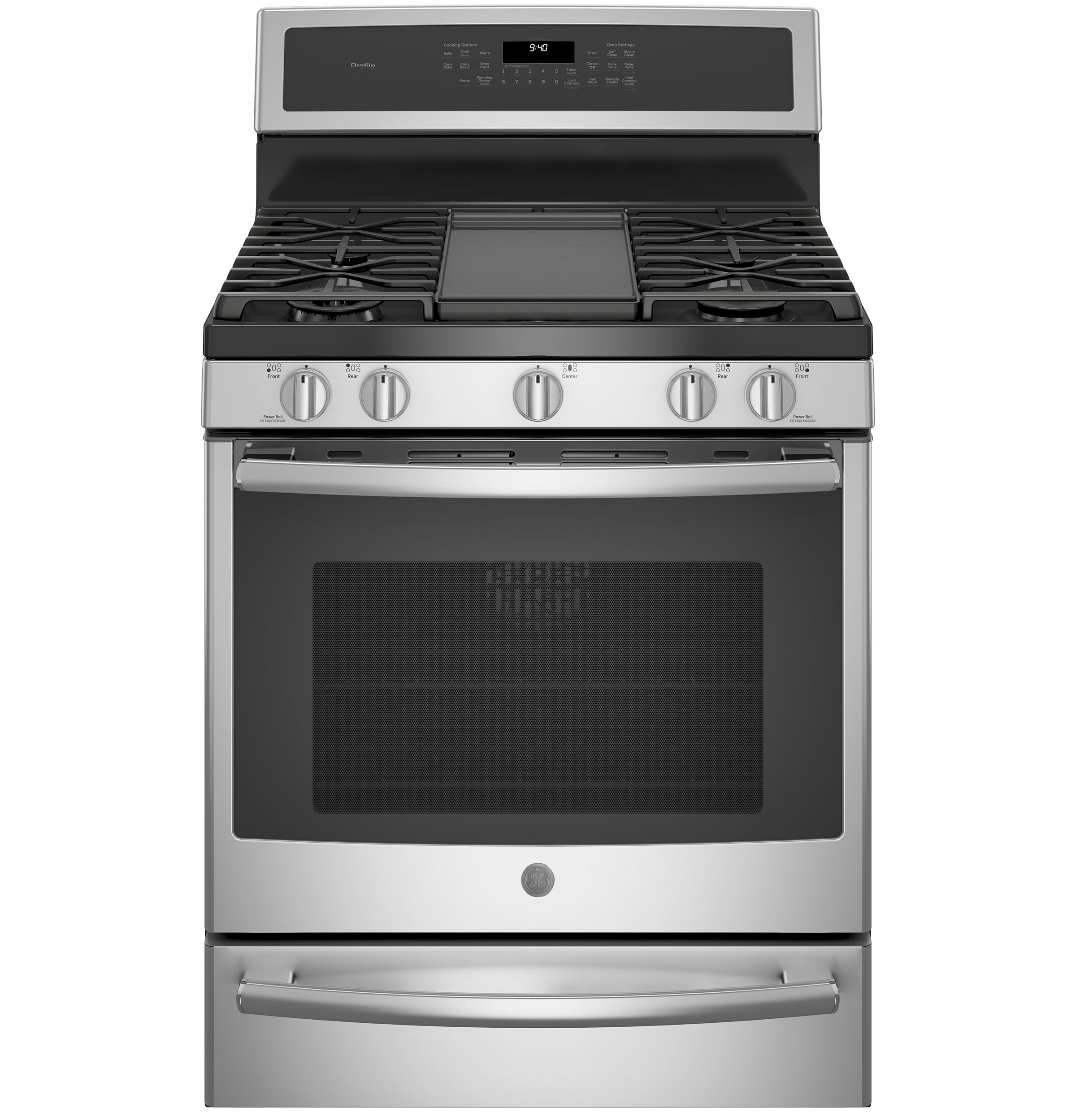 30" Smart Free-Standing Gas Convection Range with Warming Drawer PGB940SEJSS, product image 4 of 28
