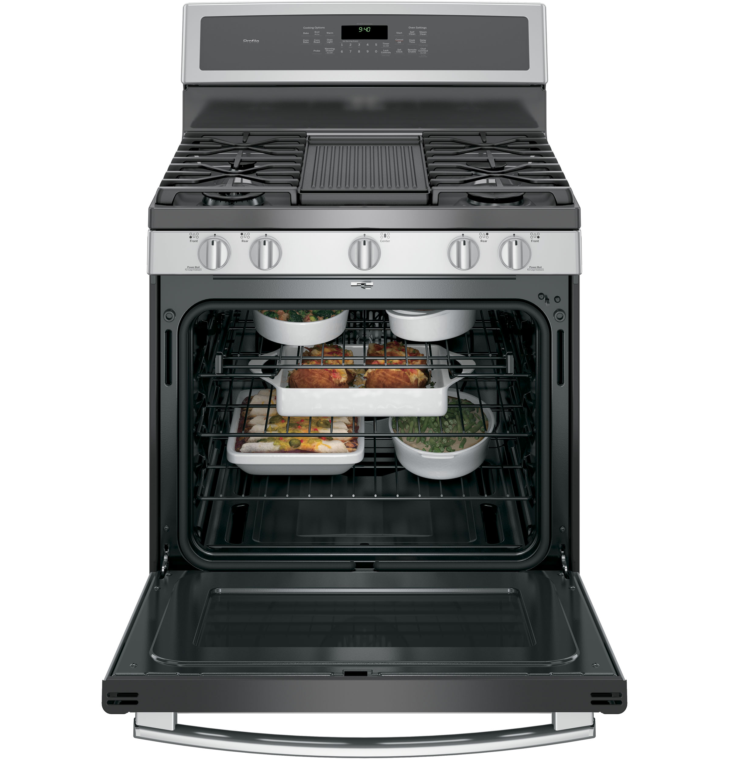 30" Smart Free-Standing Gas Convection Range with Warming Drawer PGB940SEJSS, product image 23 of 28