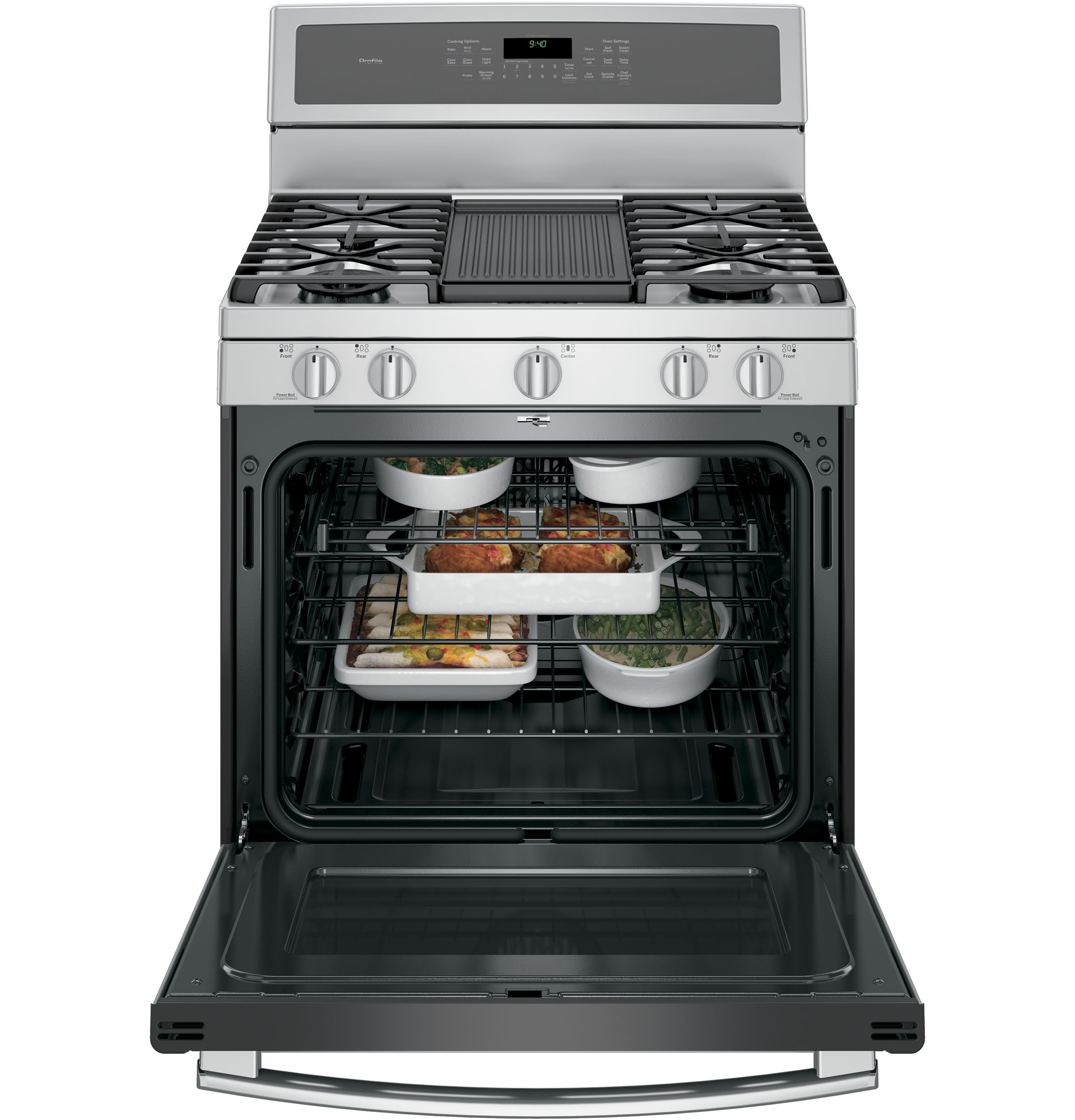 Series 30" Free-Standing Gas Convection Range with Warming Drawer PGB940ZEJSS, product image 22 of 25