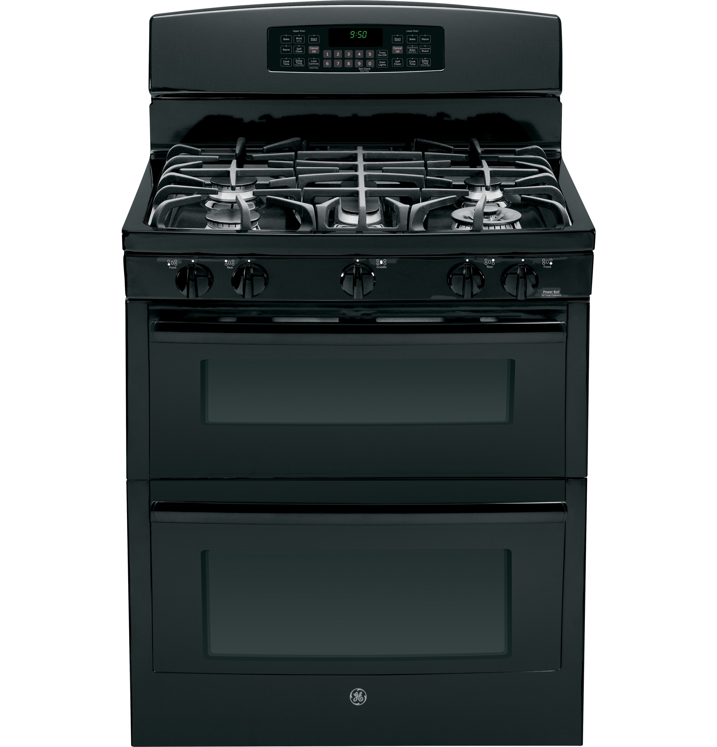 Series 30" Free-Standing Gas Double Oven with Convection Range PGB950DEFBB
