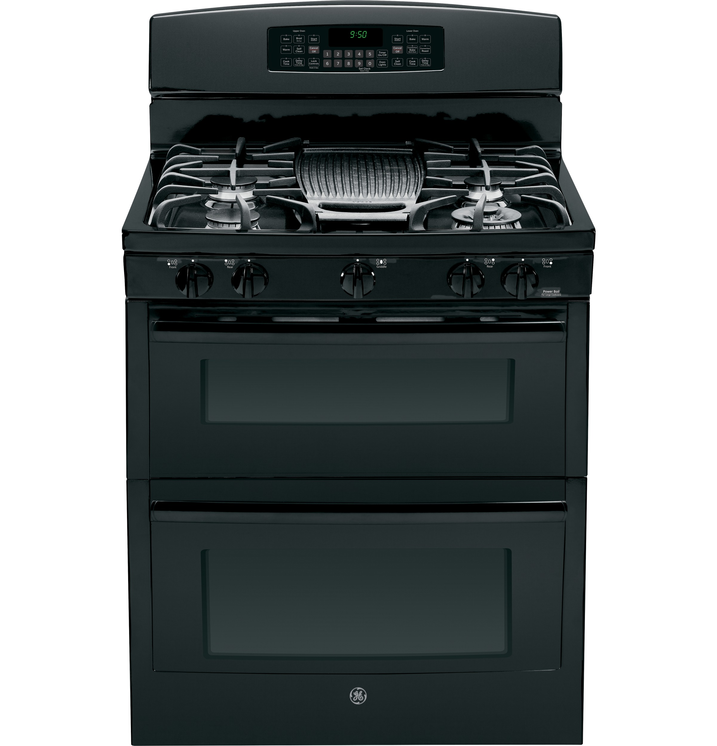 Series 30" Free-Standing Gas Double Oven with Convection Range PGB950DEFBB, product image 4 of 10