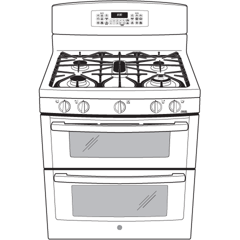 Series 30" Free-Standing Gas Double Oven with Convection Range PGB950DEFBB, product image 9 of 10